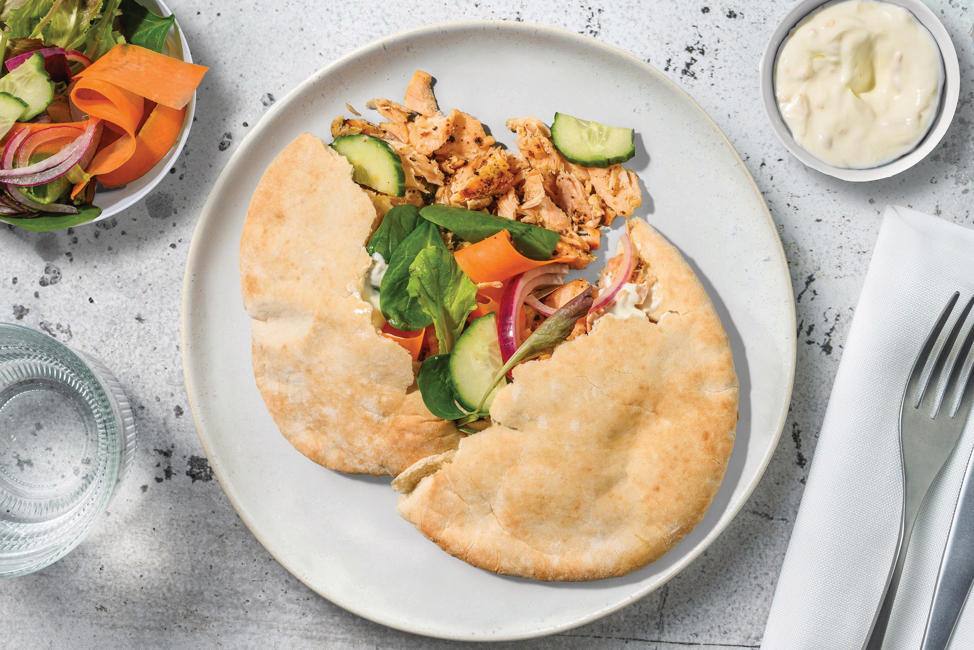 Double Lemon Pepper Salmon Pita Pockets 