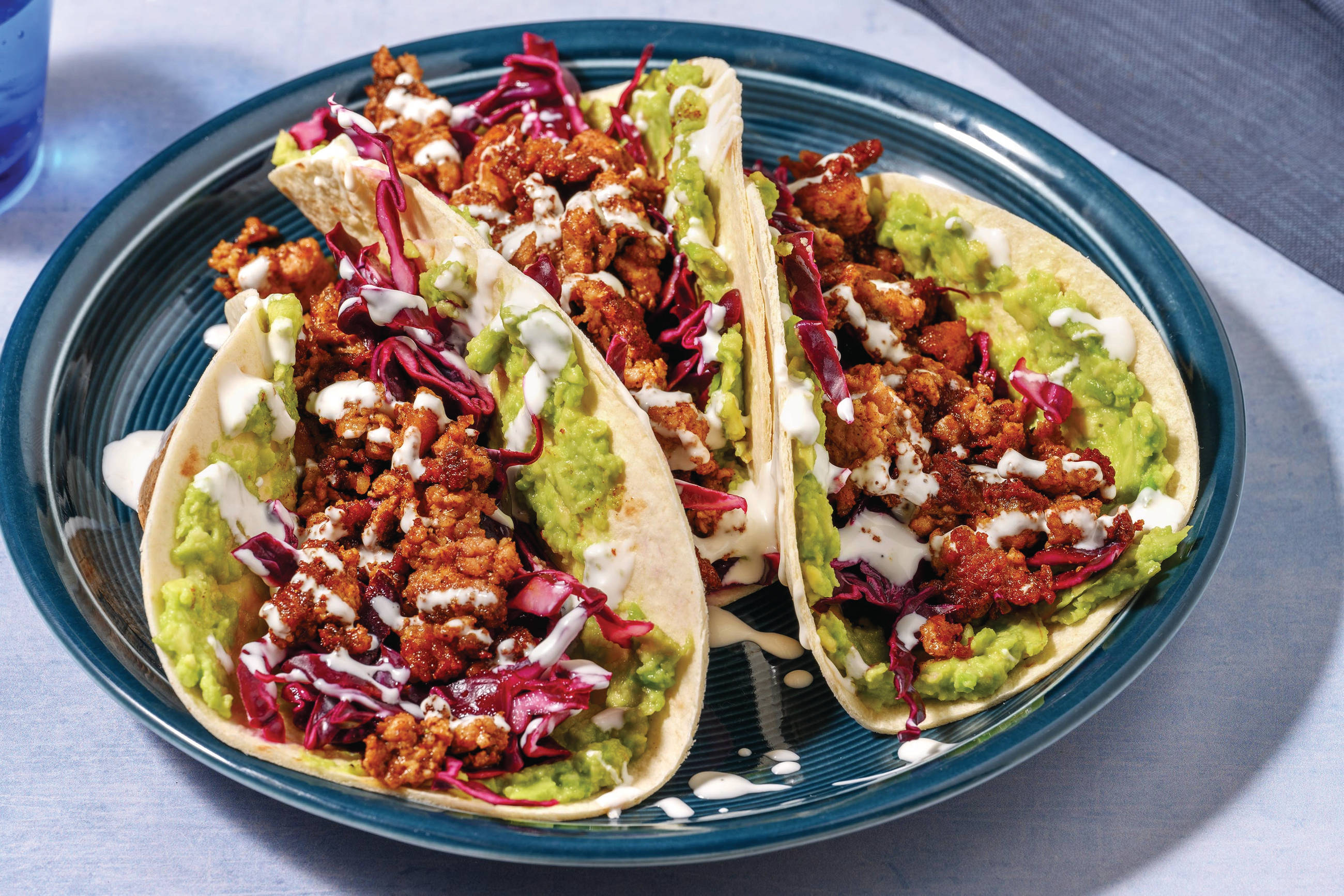 Double Peri-Peri Spiced Pork & Mashed Avo Tacos