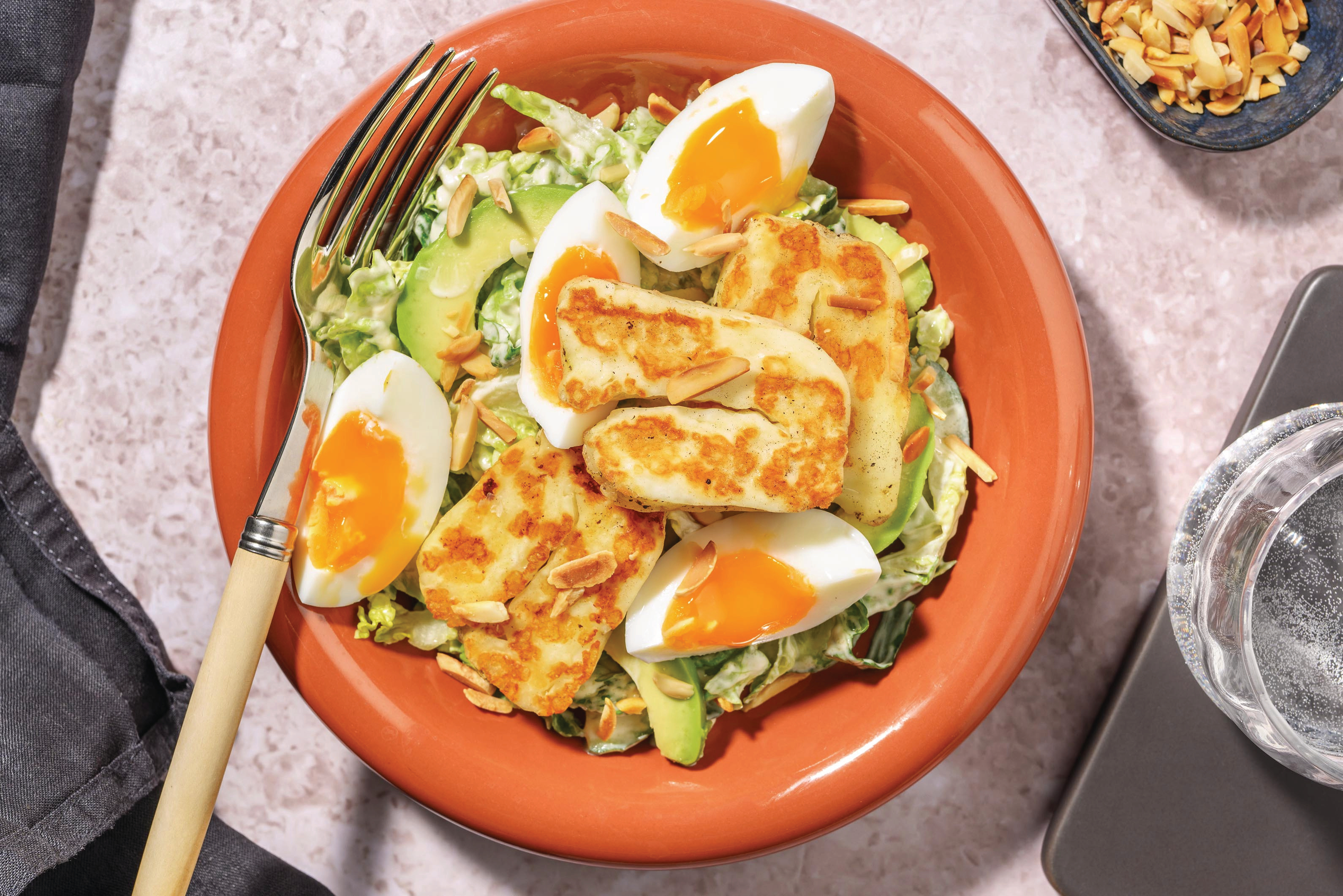 Honey Halloumi, Bacon & Creamy Avo Salad