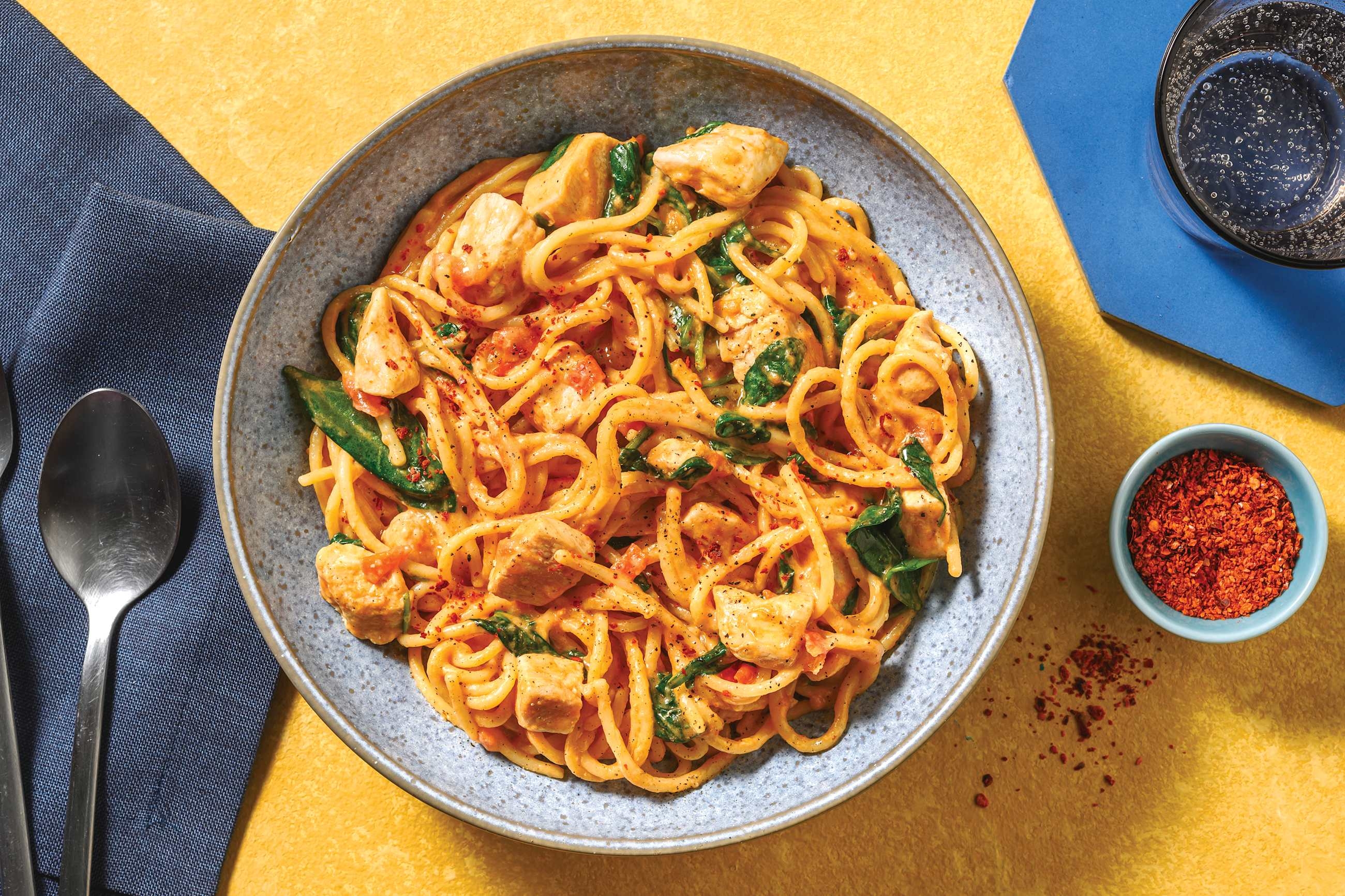 Quick Creamy Halloumi Spaghetti