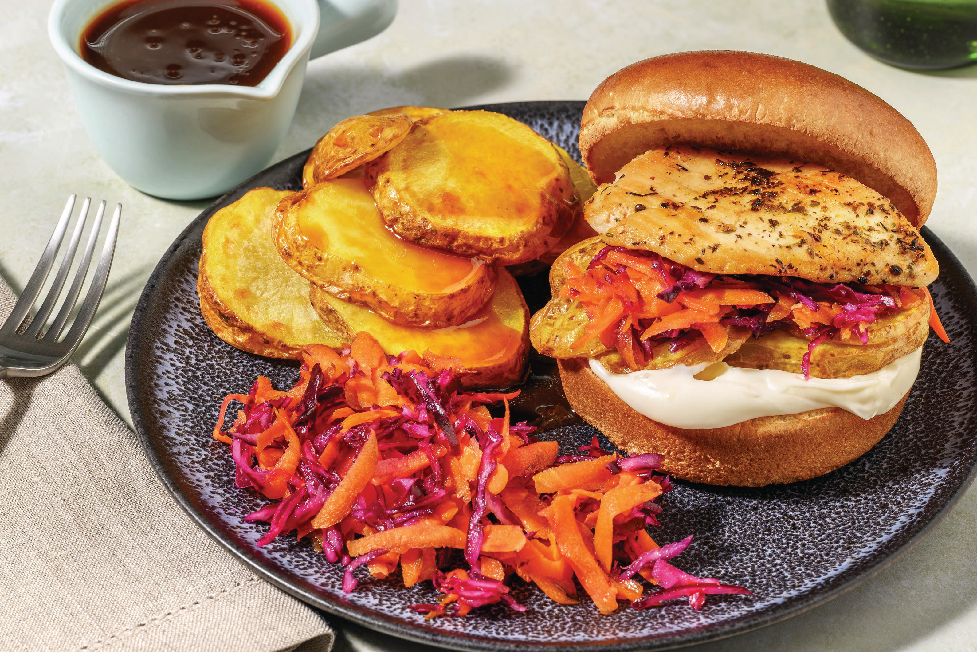 Seared Chicken & Roasted Bacon Spud Burger