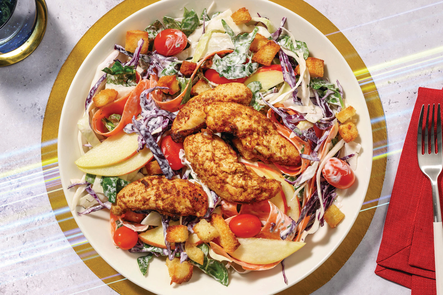 Speedy Chicken Tenders & Rainbow Salad