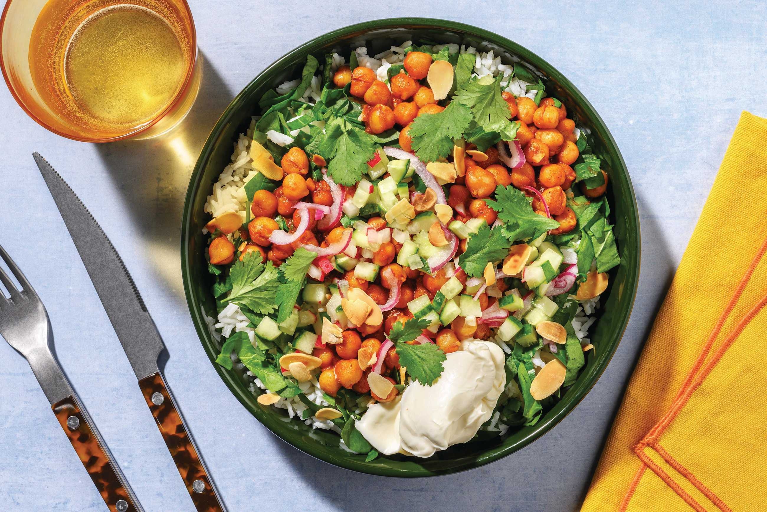 [S-Version] Mexican Smashed Chickpeas & Garlic Rice