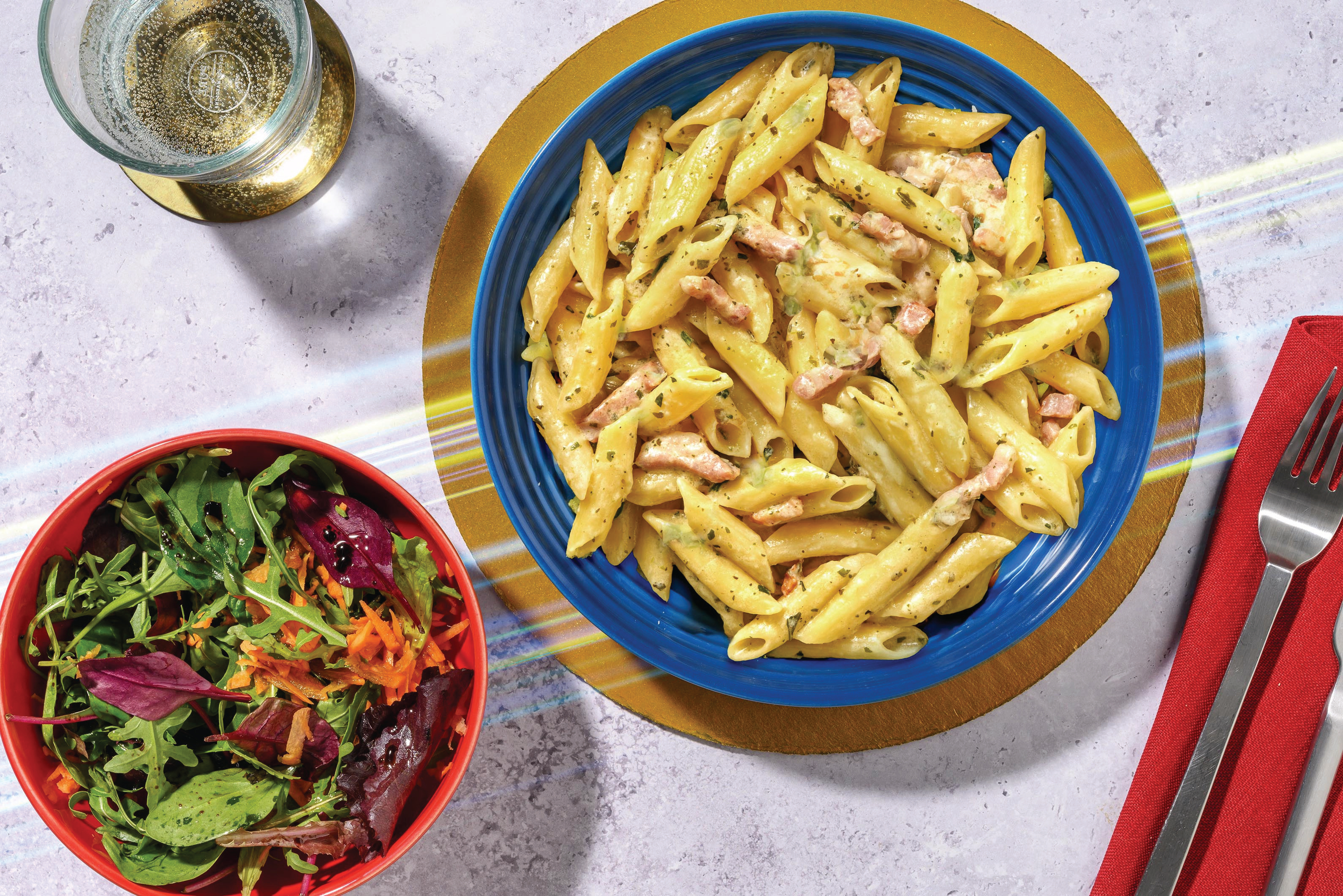 Swift Bacon Pesto Penne