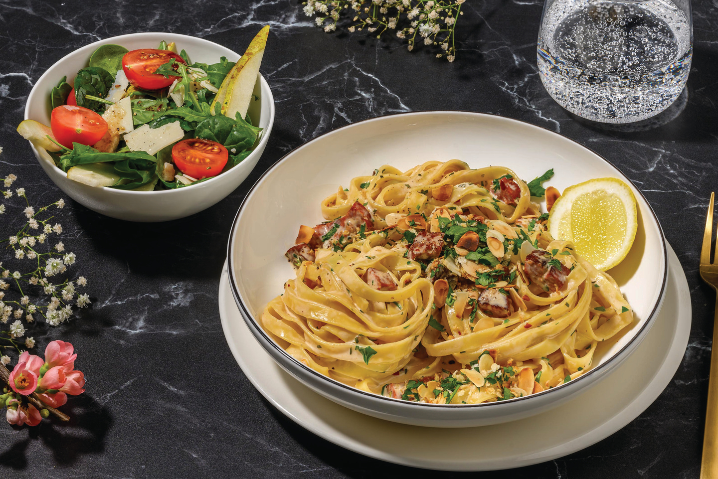 Fresh Fettucine & Creamy Chorizo Sauce