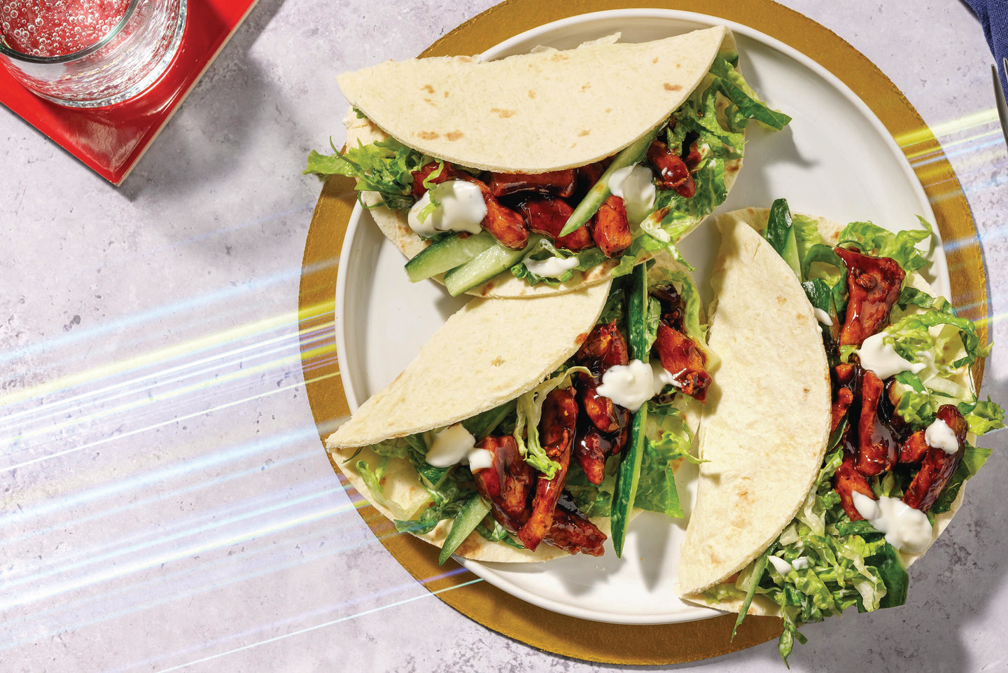 Fast Double Hoisin Chicken & Cos Salad Tacos
