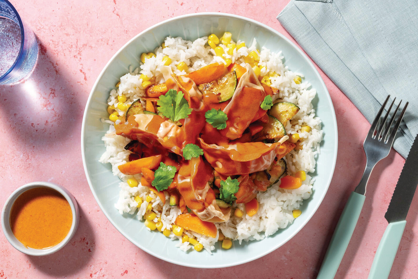 Easy Veggie Gyoza & Curry Sauce