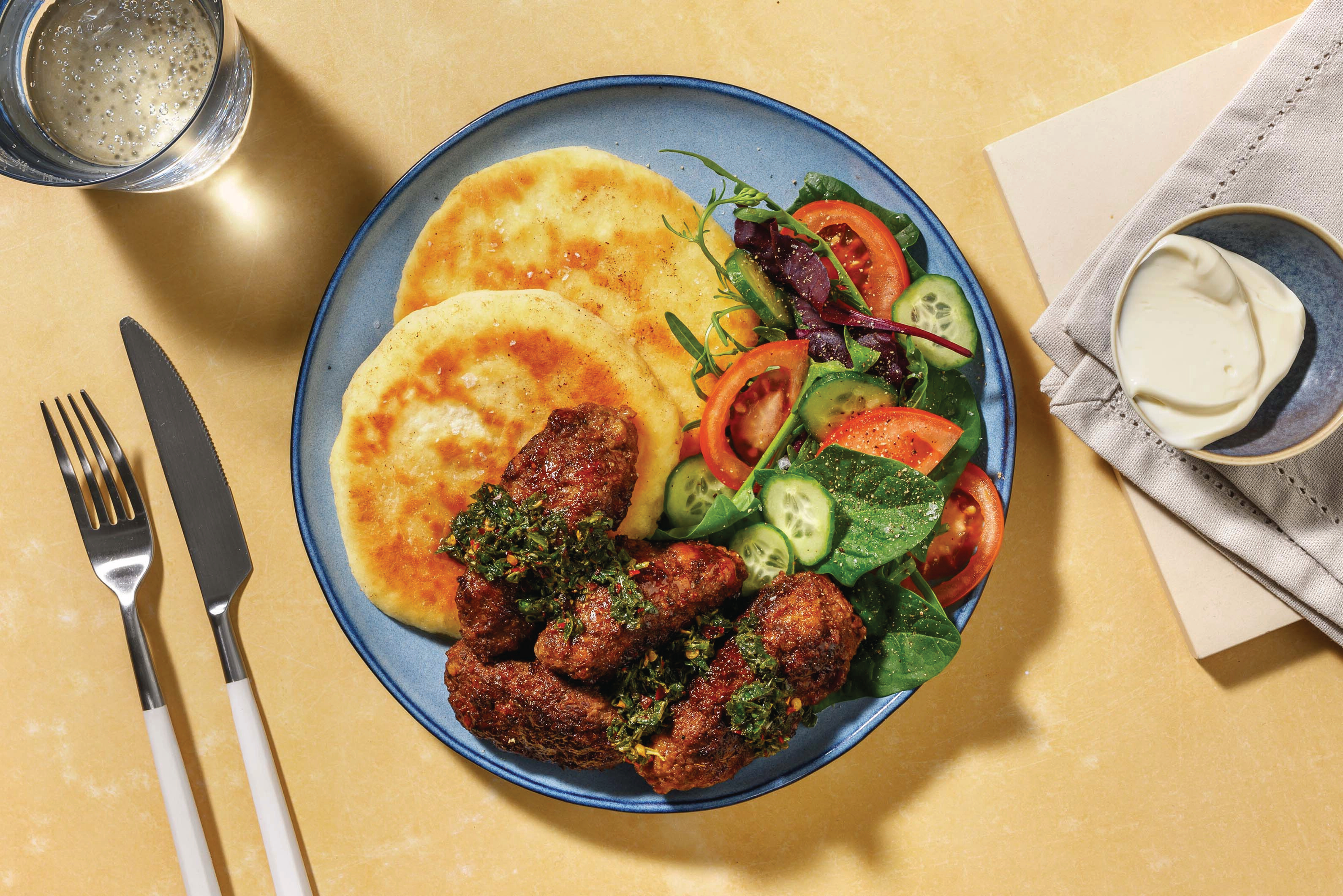 Pork Koftas & DIY Yoghurt Flatbreads
