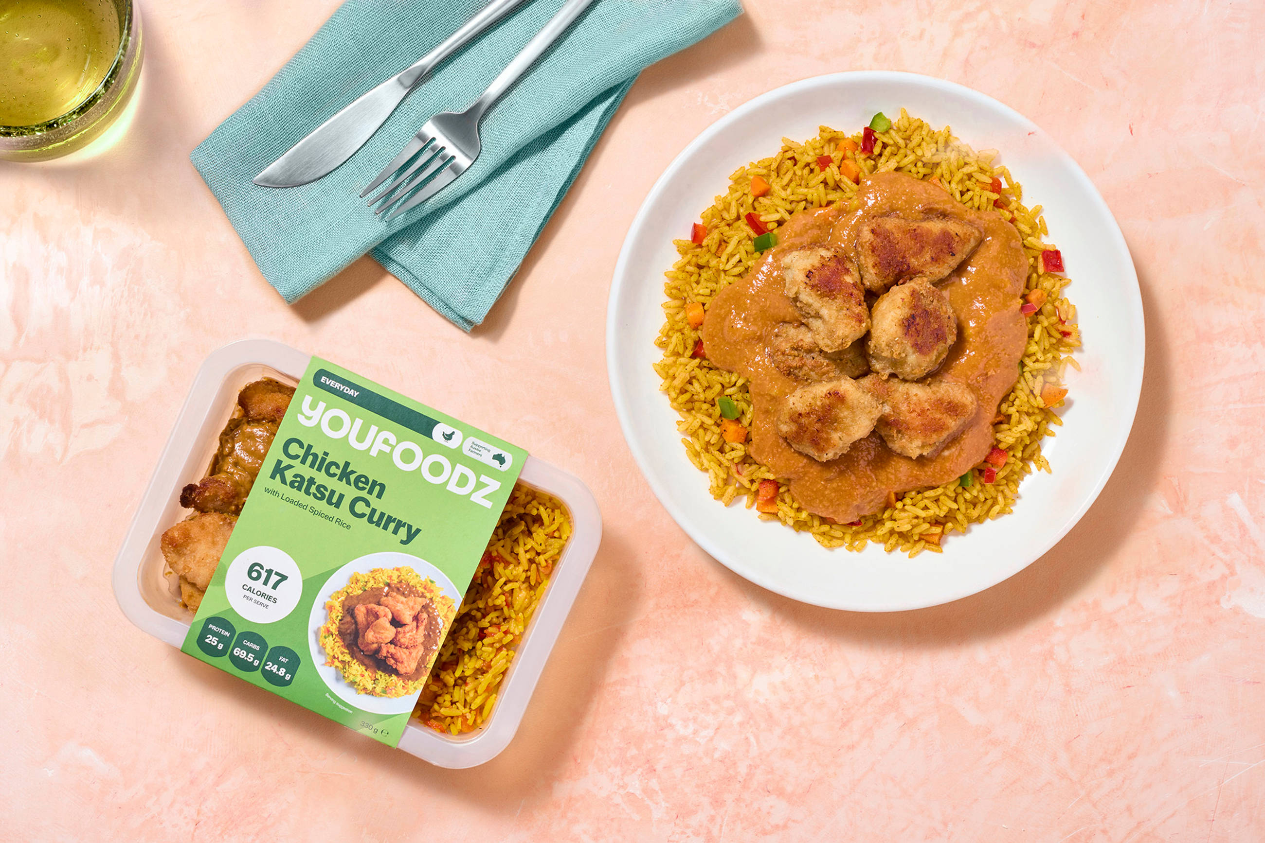 Chicken Katsu Curry with Loaded Spiced Rice