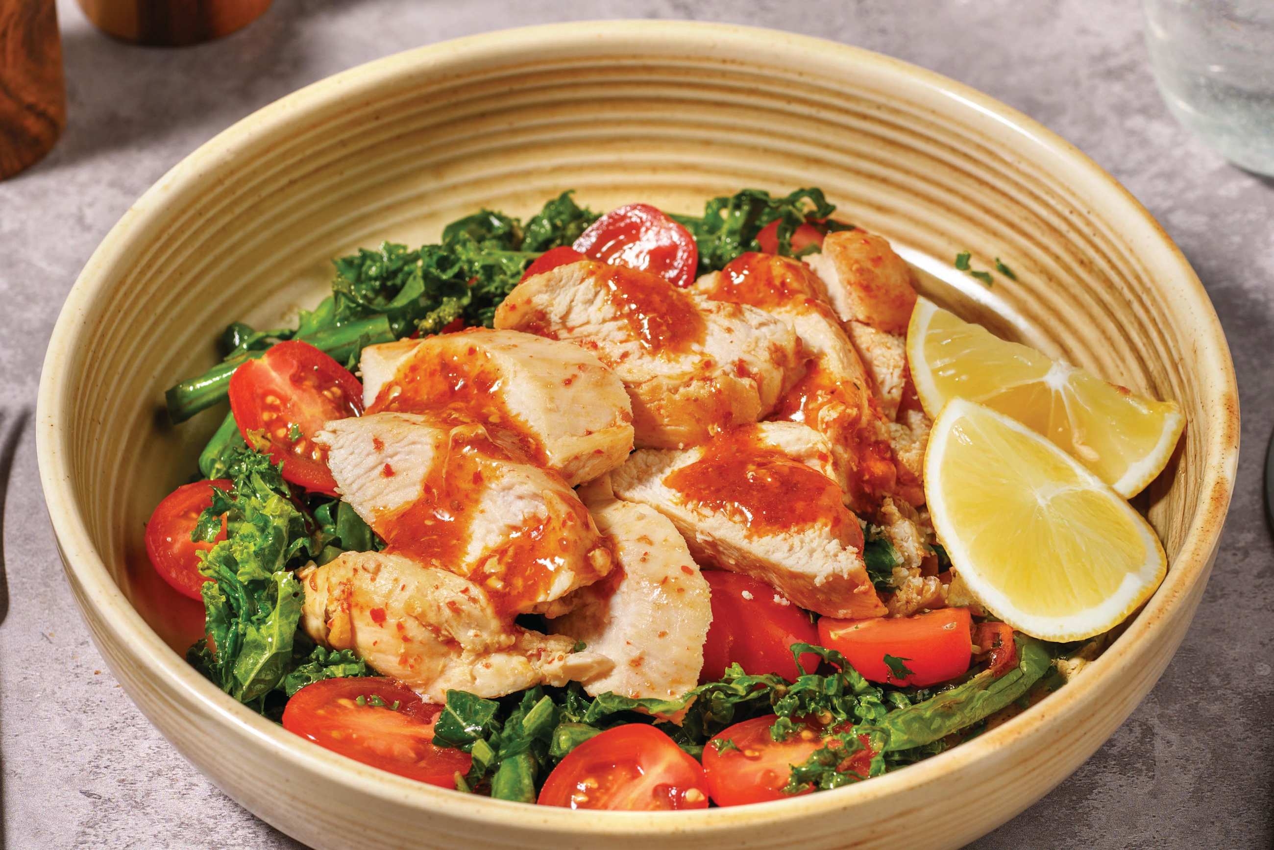 Harissa Chicken & Lemony Kale Salad