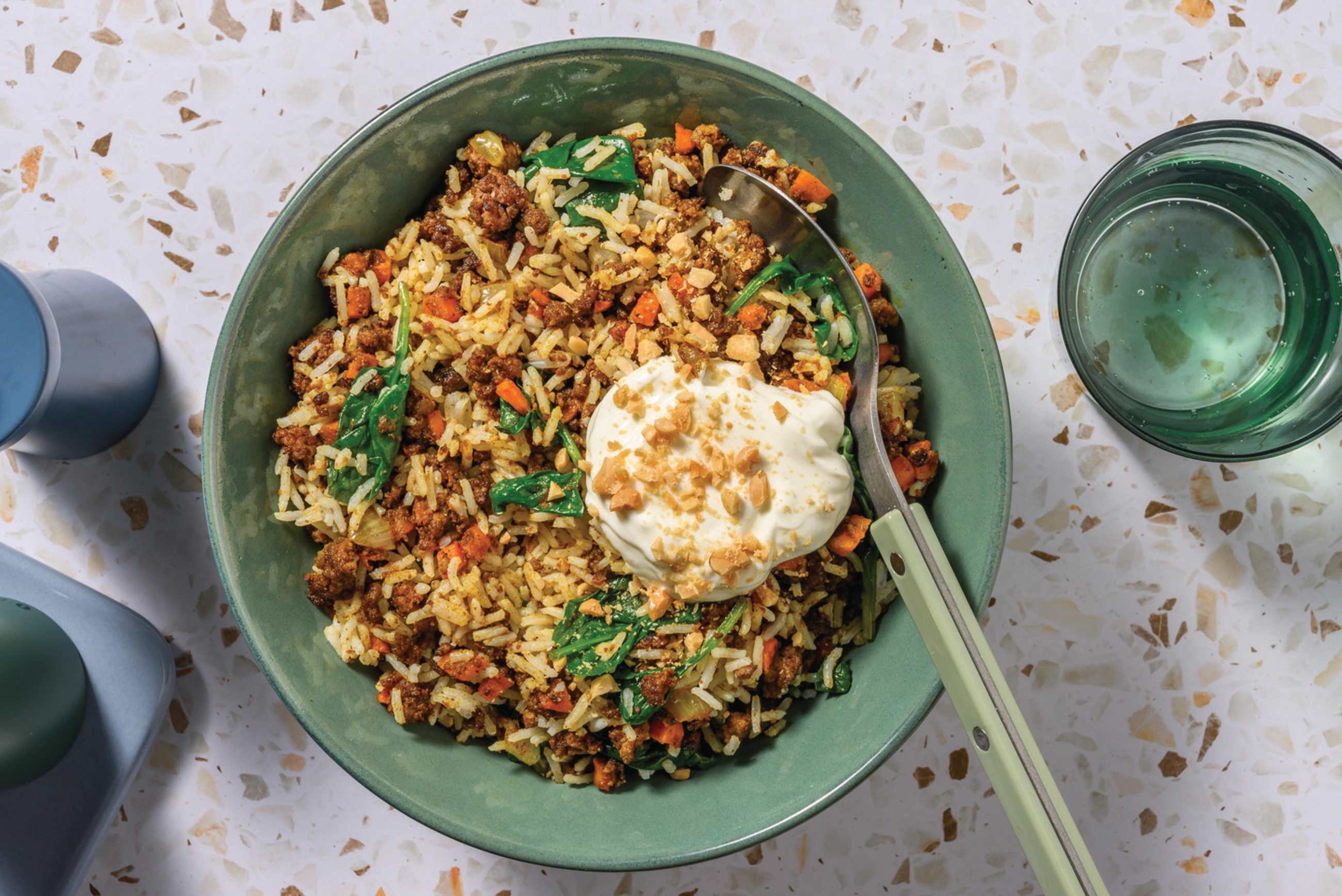 One-Pot Plant-Based Mince Pilaf