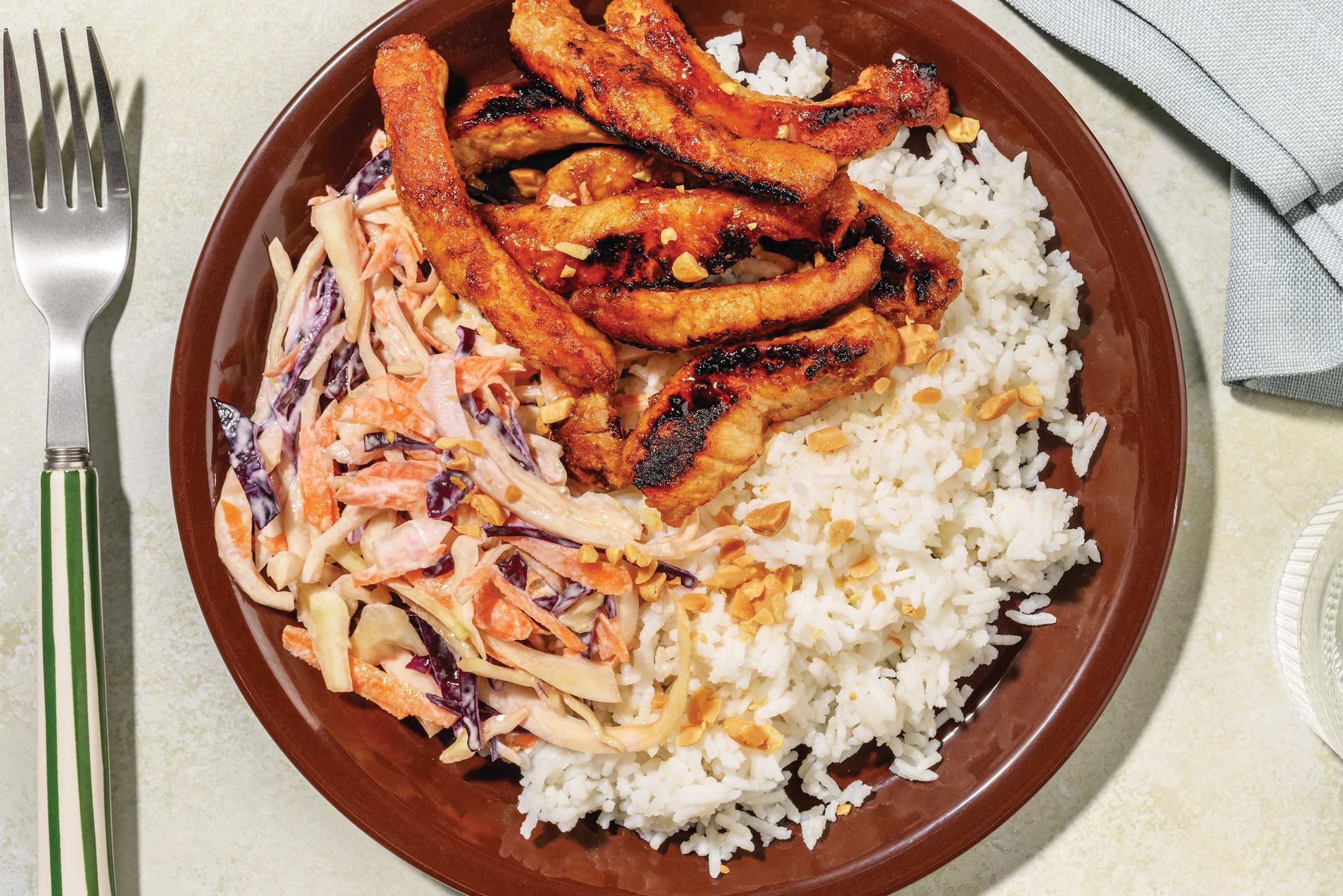 Honey-Soy Tofu & Garlic Rice