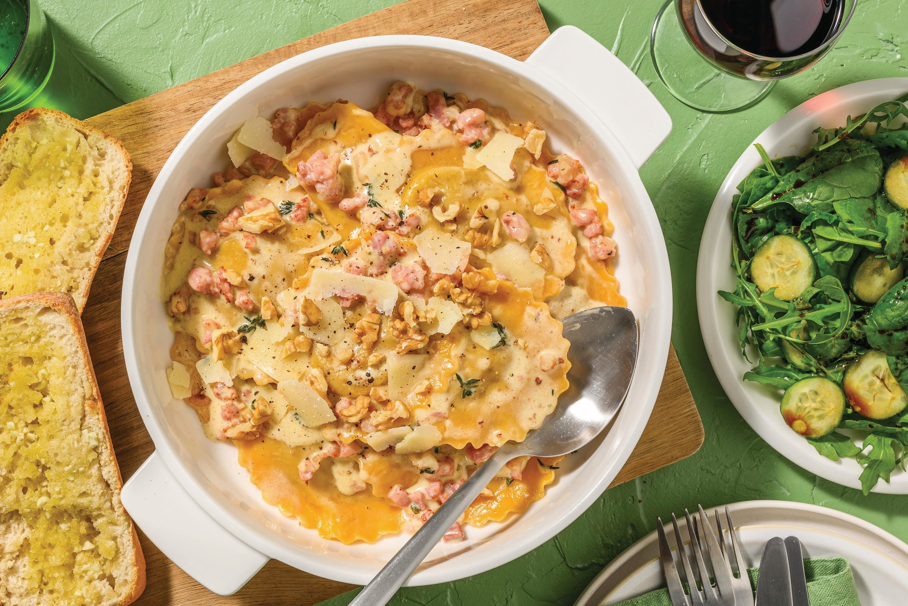 Tuscan Bacon-Pumpkin Ravioli Feast