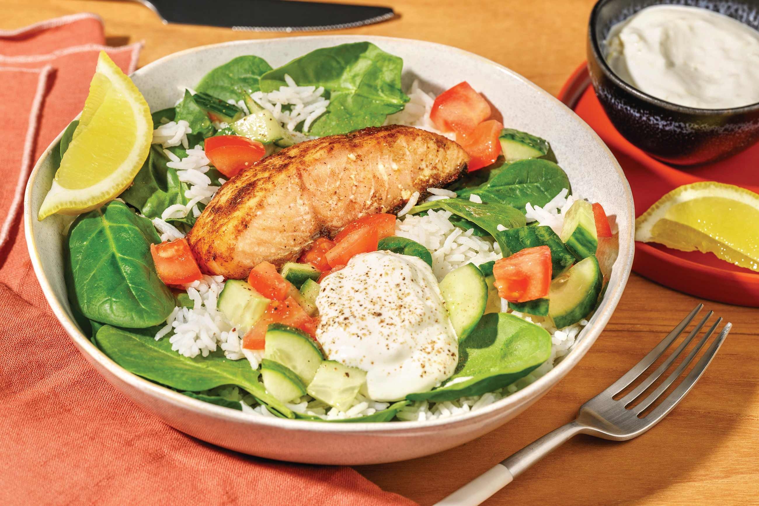 Easy Baja Chicken & Spinach Garlic Rice