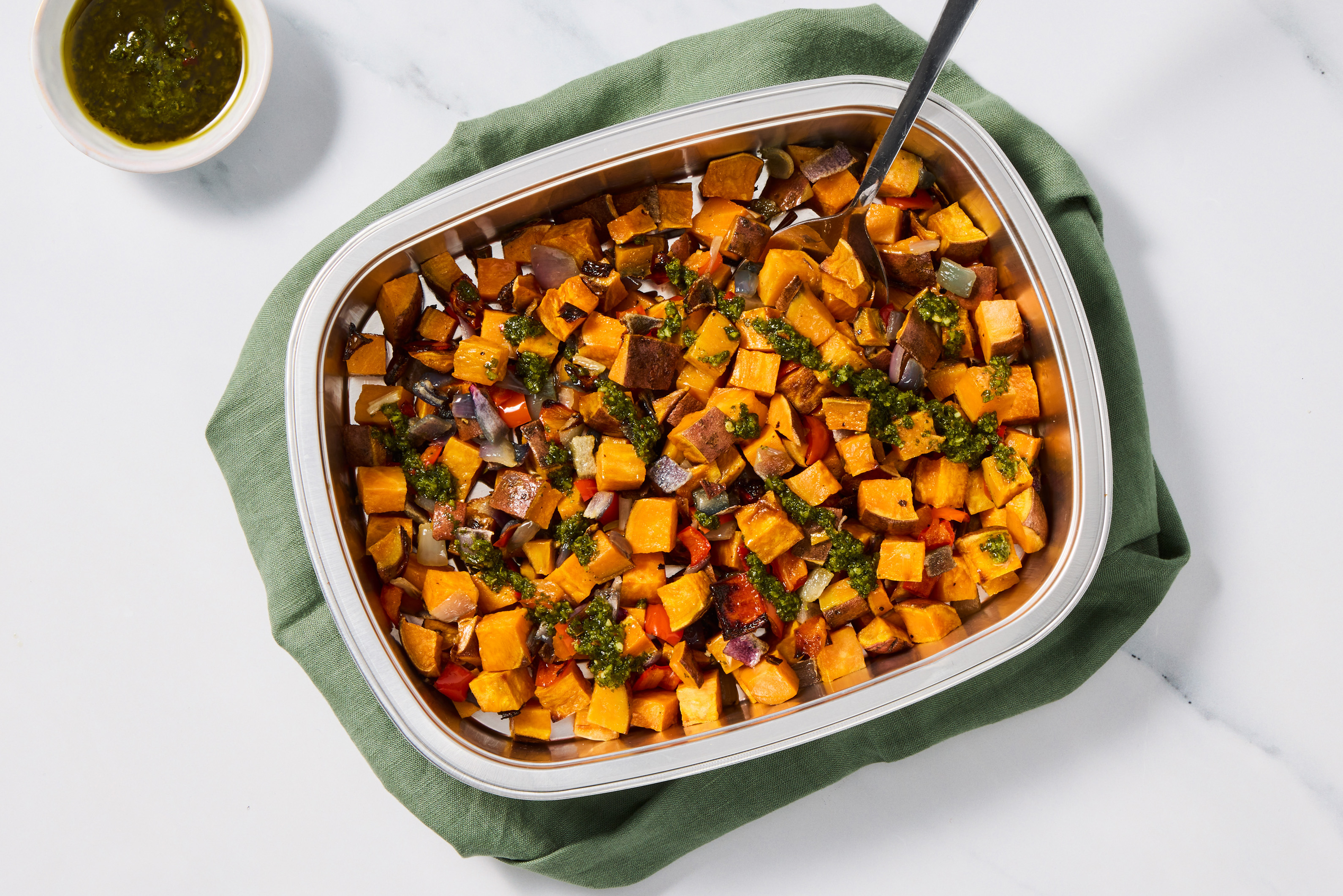 Prep & Bake Chimichurri Sweet Potatoes