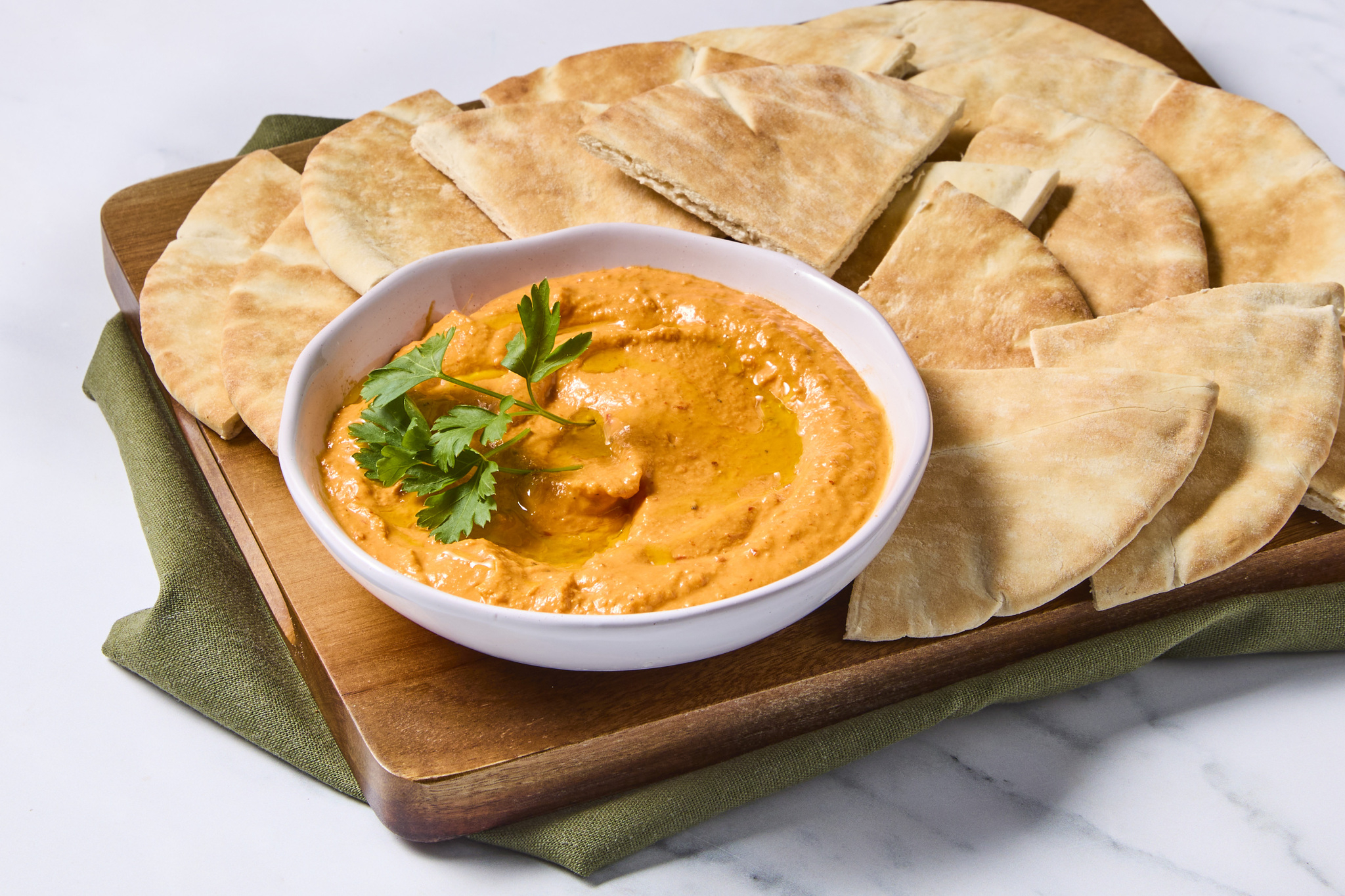 Sweet Heat Hummus and Pita Bread