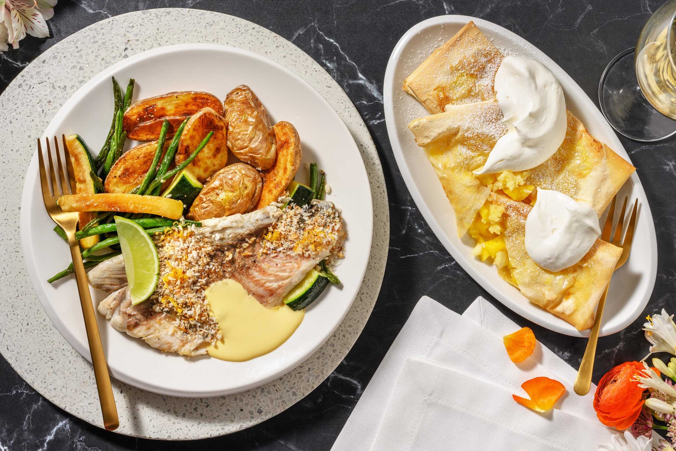 Seared John Dory & Lime-Garlic Crumb for Dinner