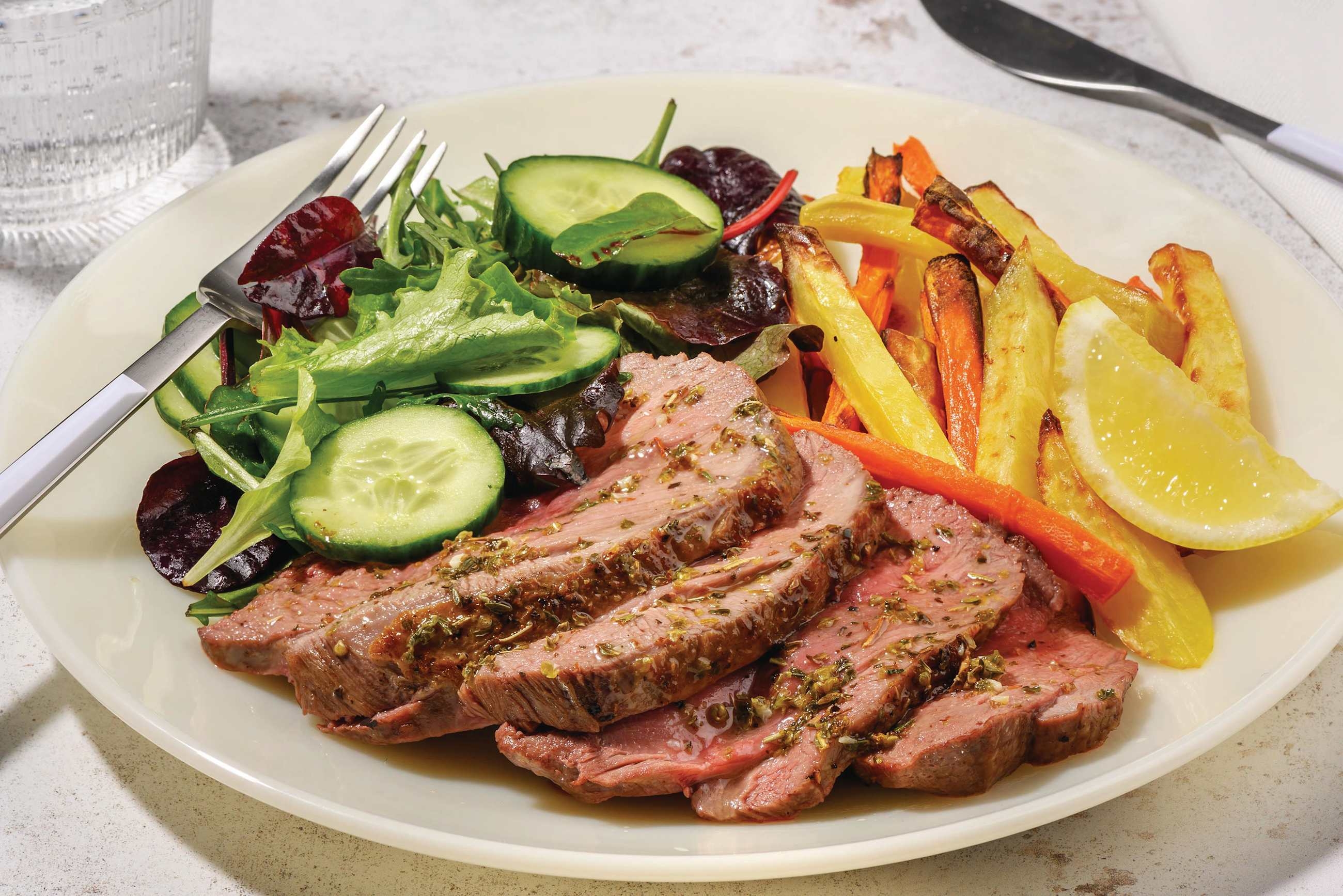 Mediterranean Lamb Rump & Veggie Fries