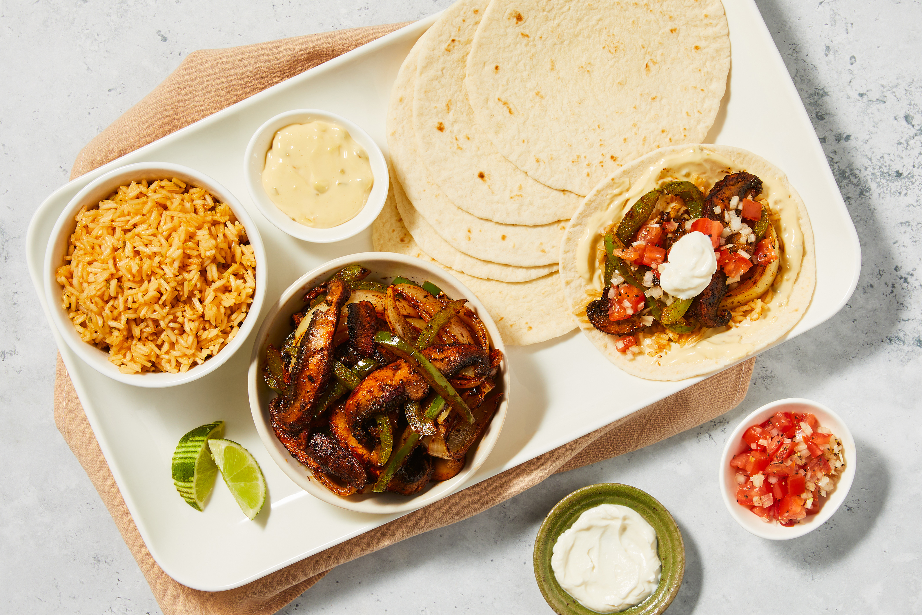 Portobello & Sirloin Steak Fajita Bar