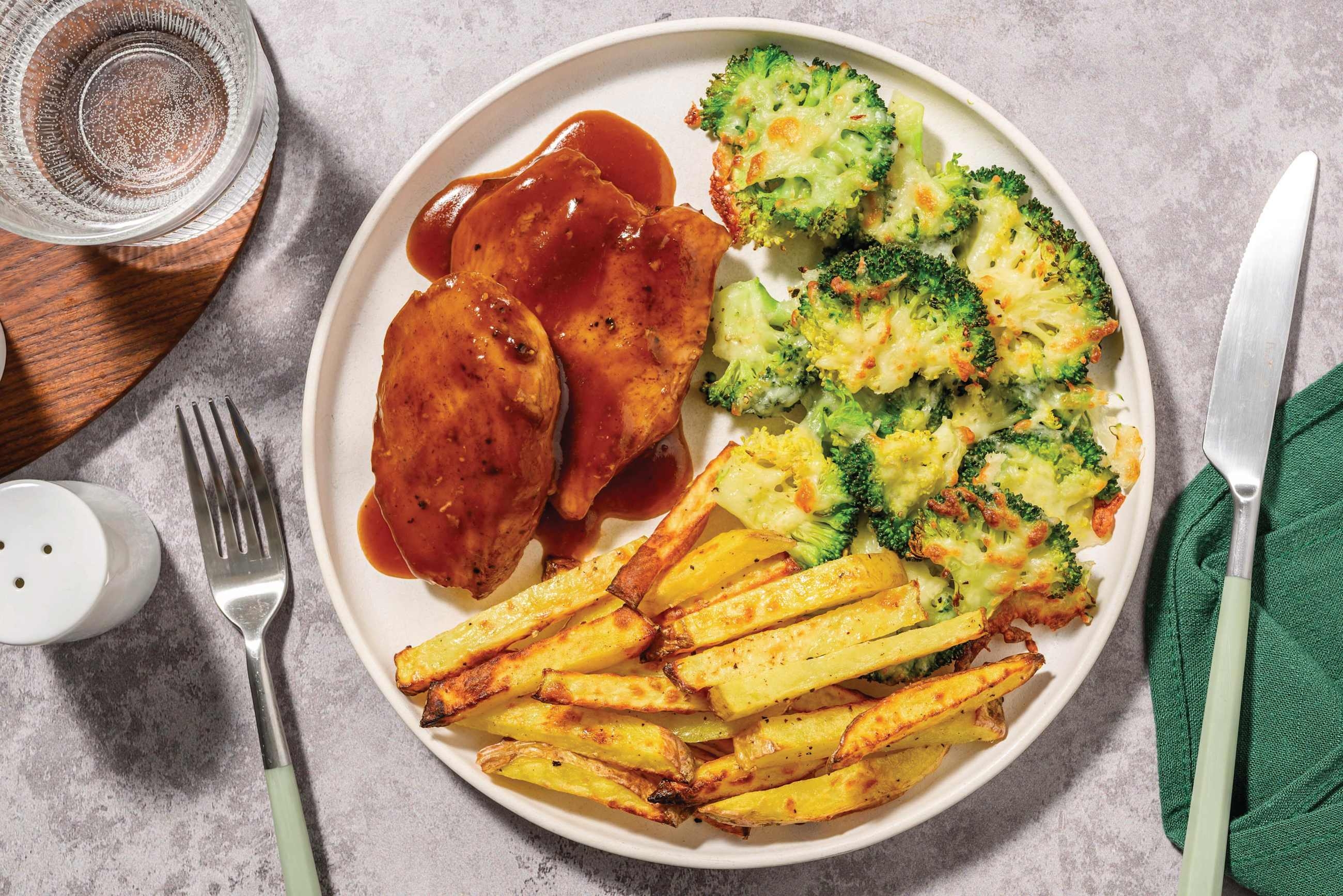 BBQ-Glazed Halloumi & Extra Cheesy Broccoli