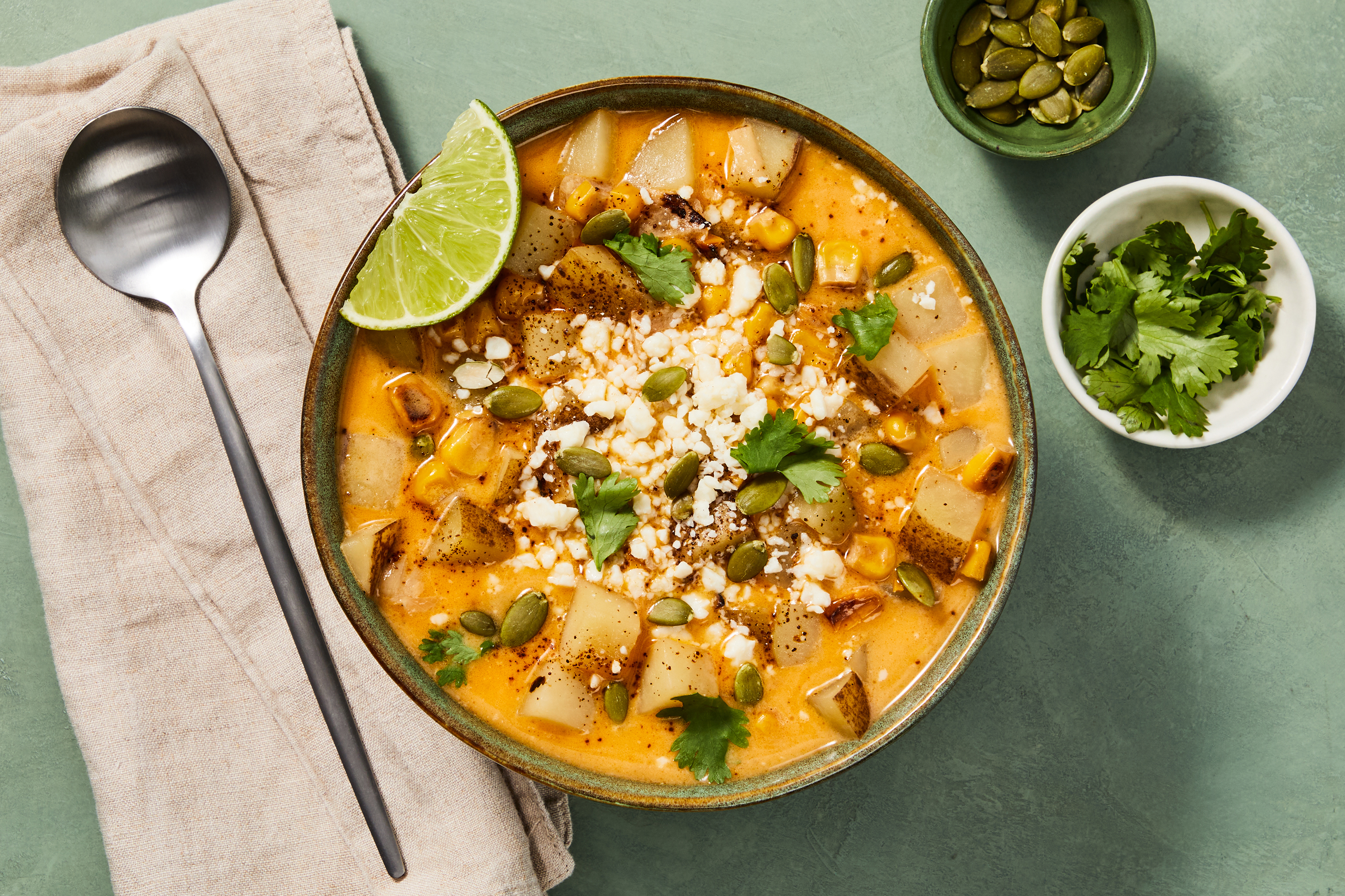 Elote-Style Corn & Potato Chowder