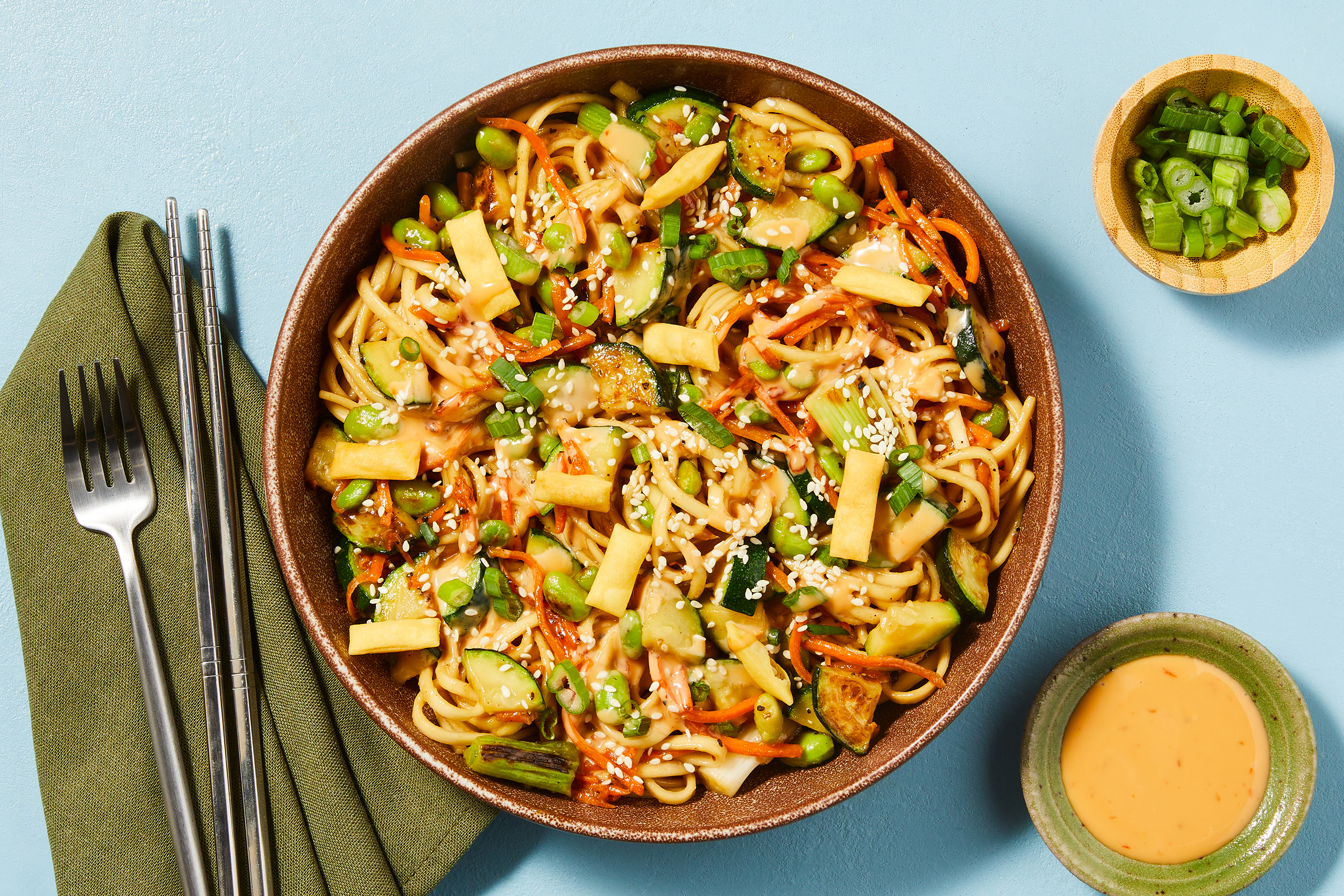 Sesame Zucchini Lo Mein with Edamame