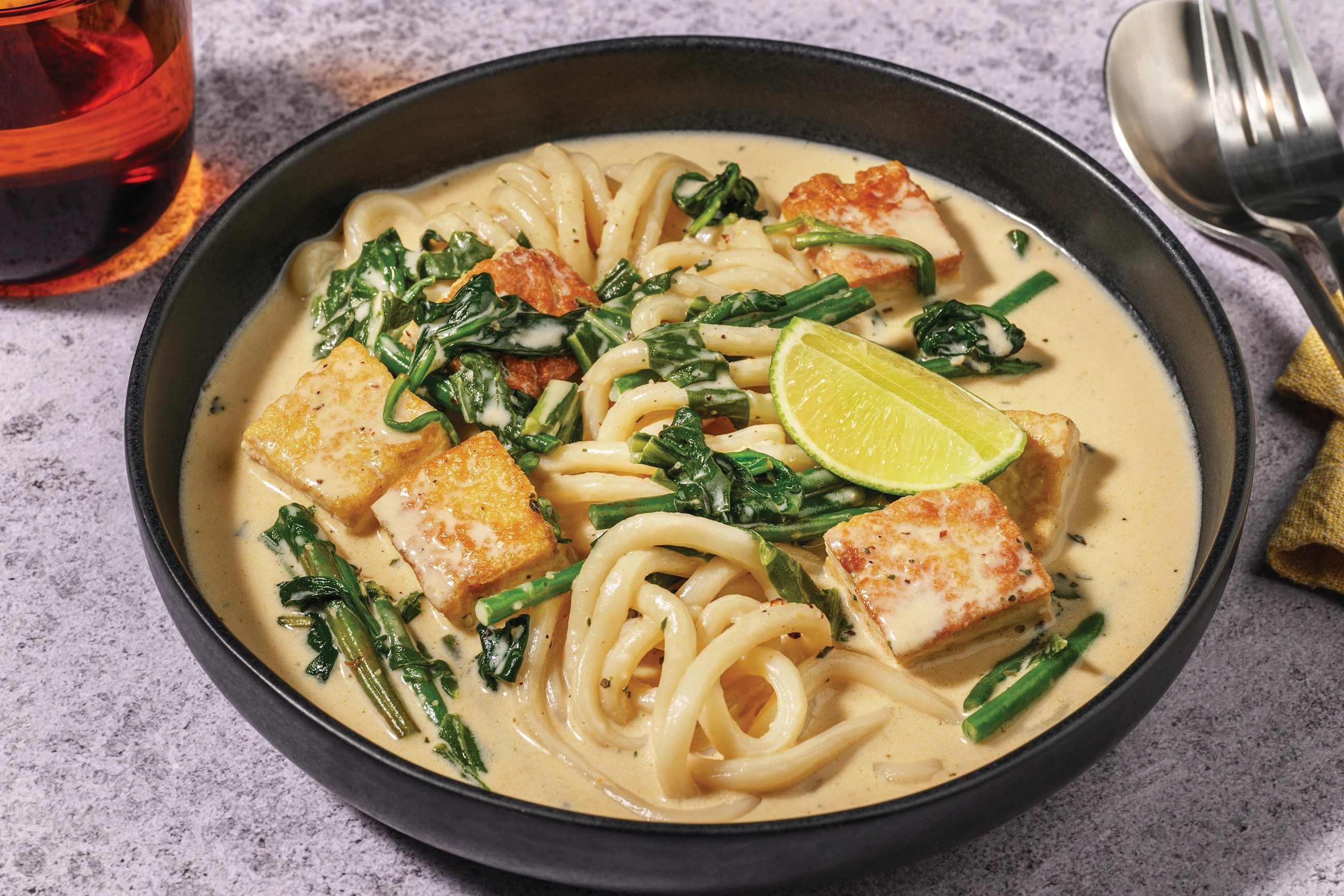 Satay Double Tofu & Coconut Curried Noodles