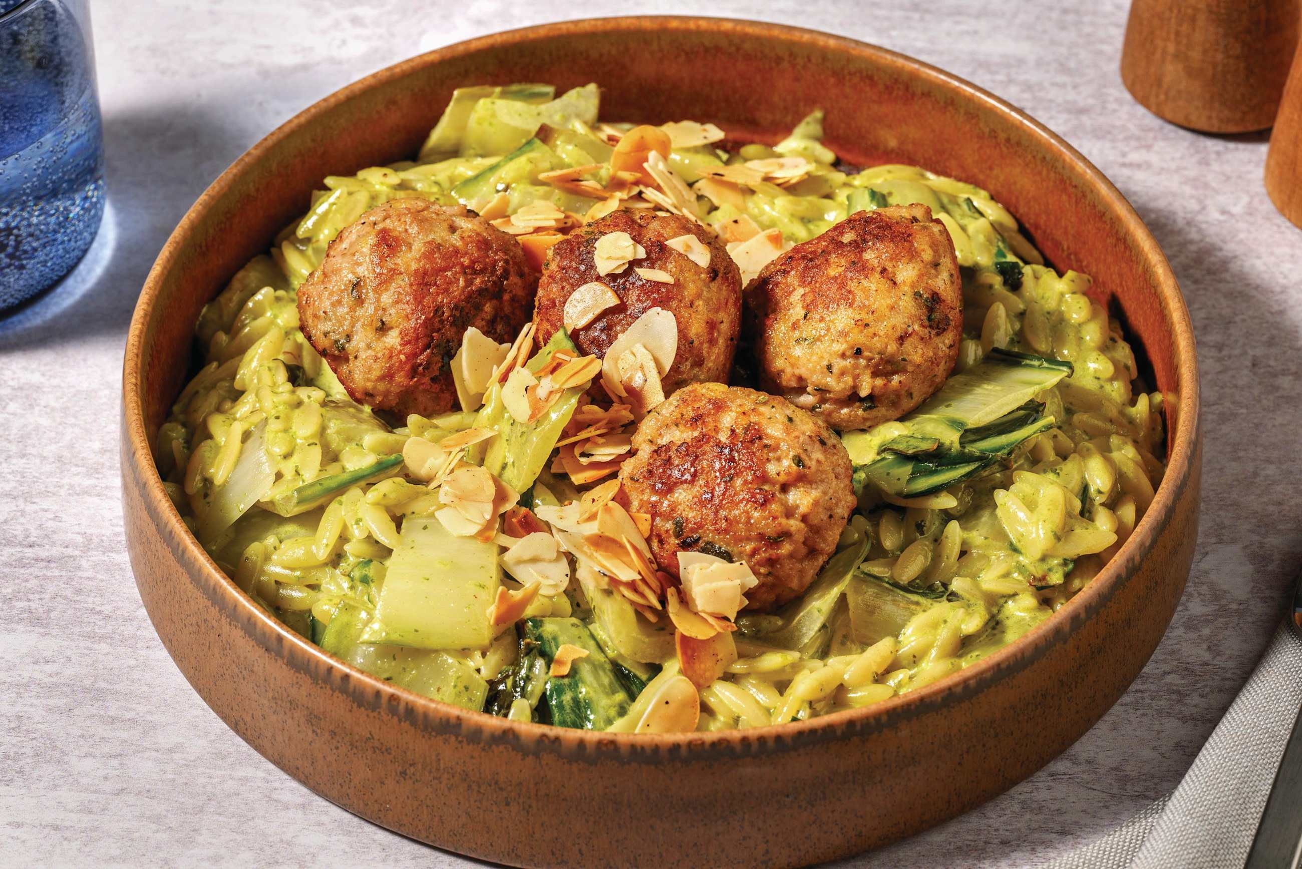 One-Pot Garlicky Pork Meatballs