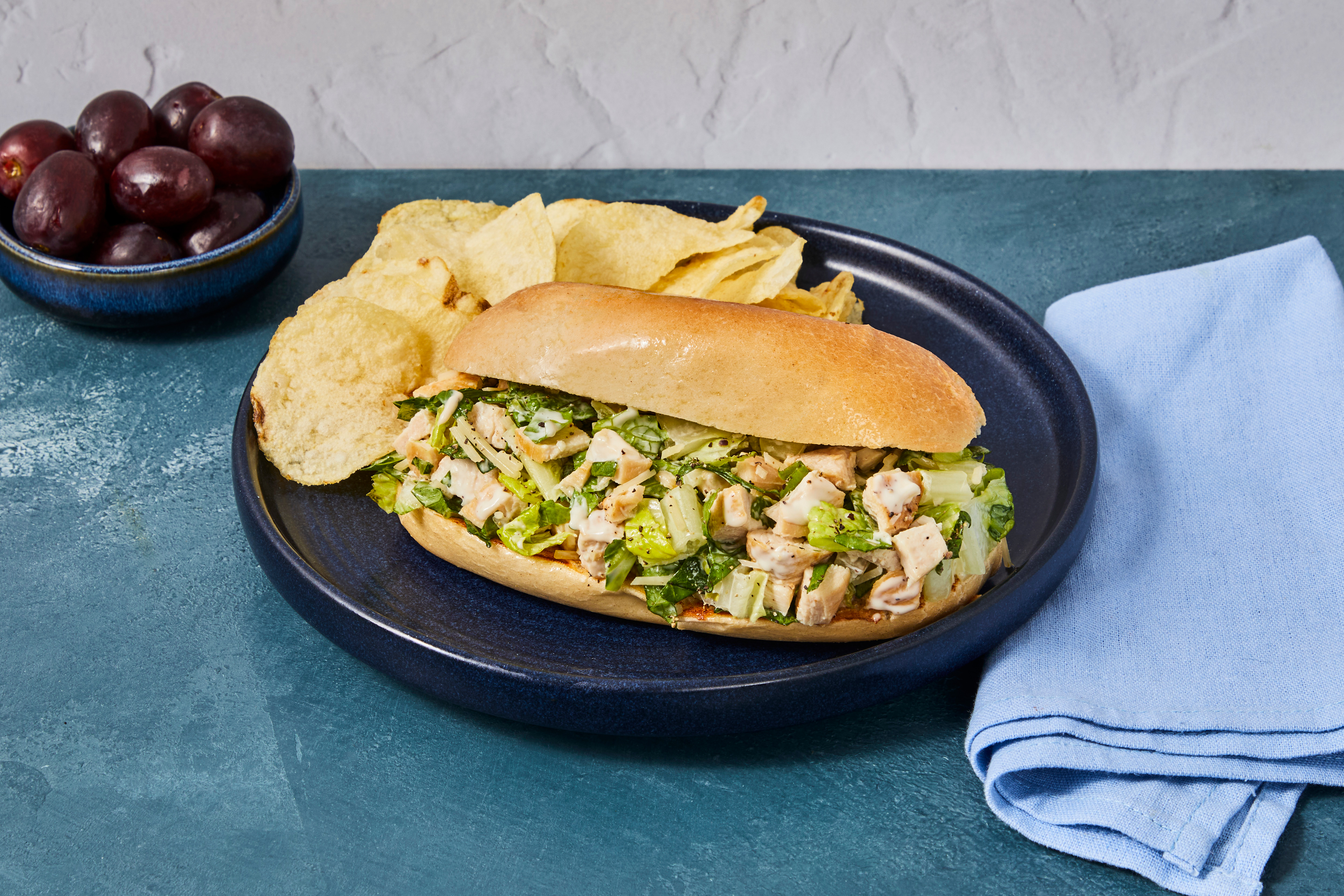 Chopped Chicken Caesar Salad Sandwiches