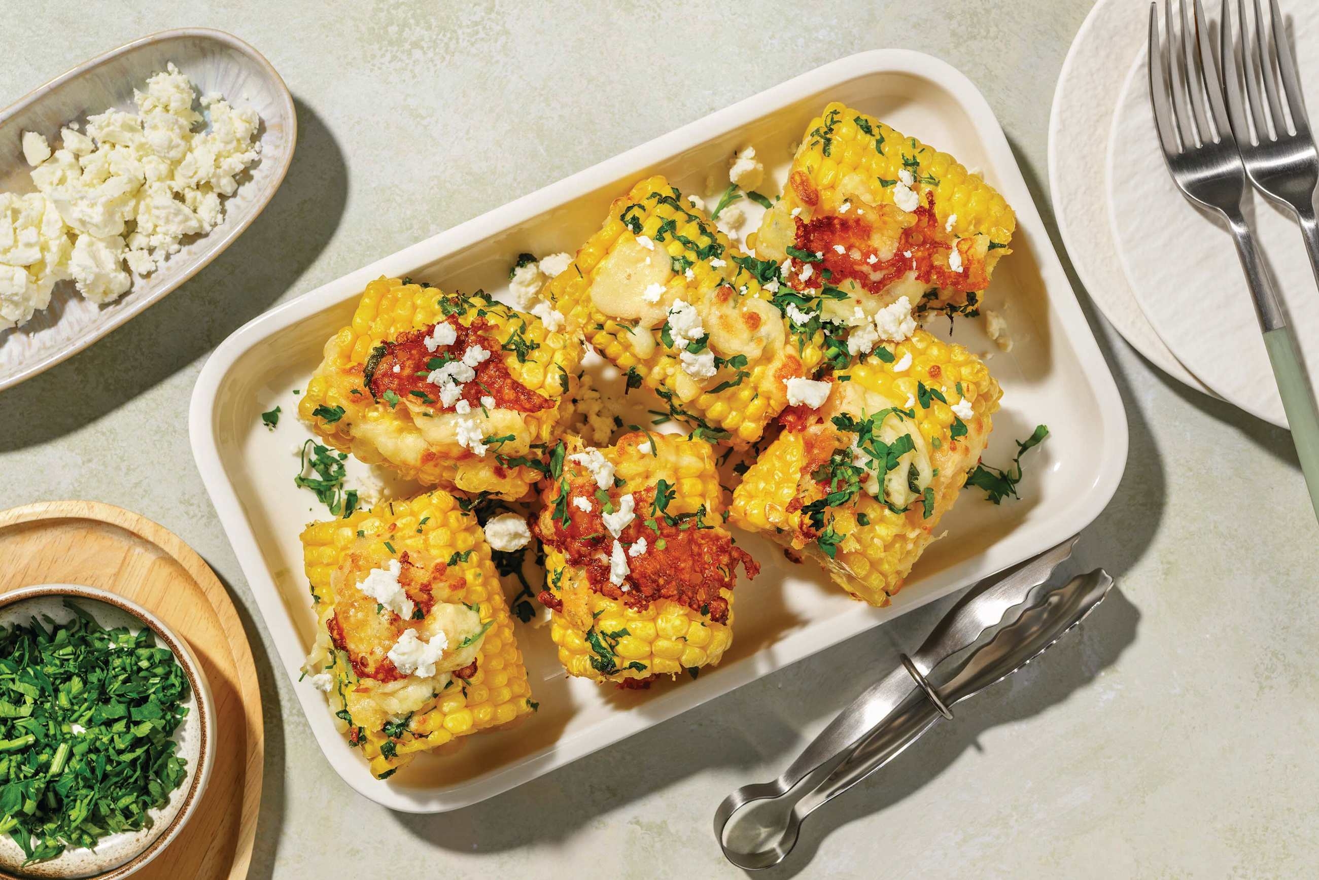 Three Cheese Roasted Corn Cobs