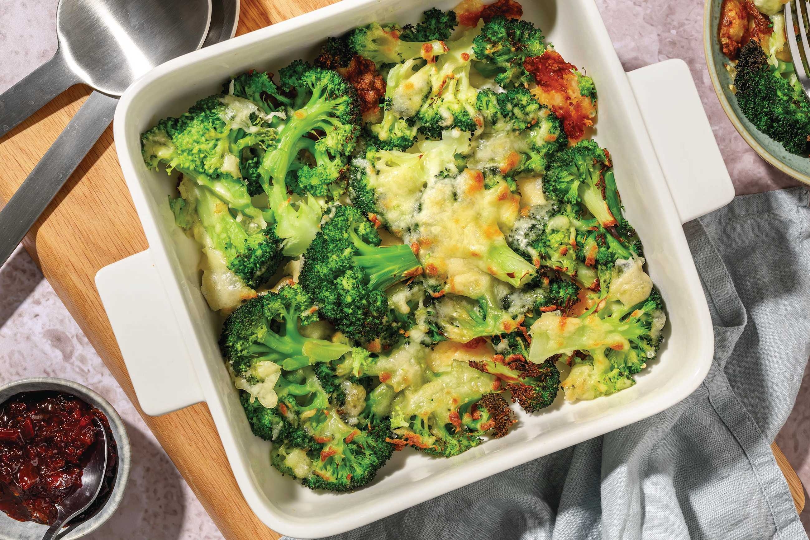 Cheesy Smashed Broccoli