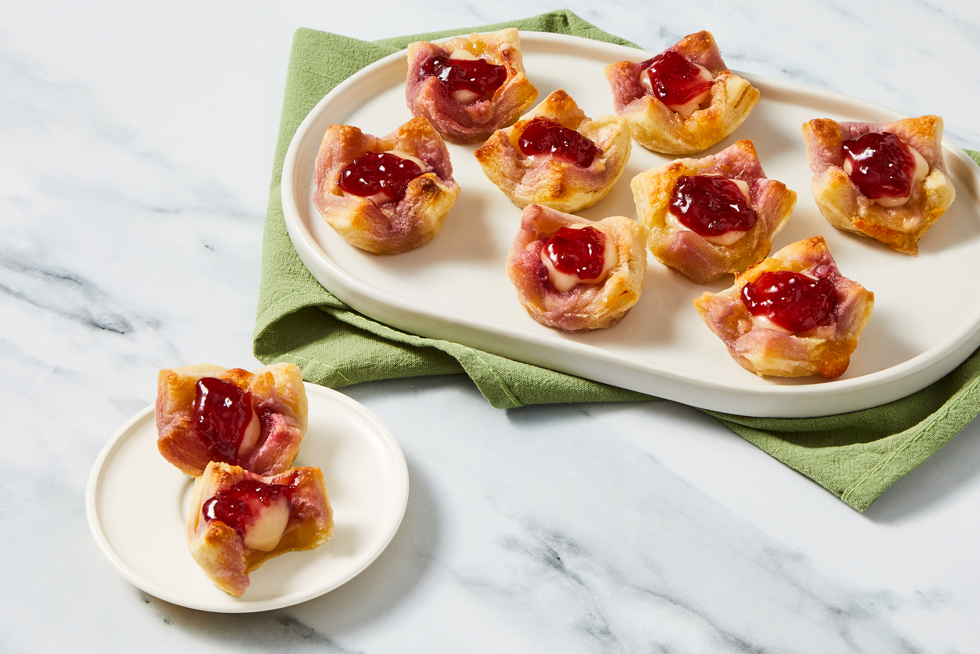Brie & Raspberry Pastry Bites