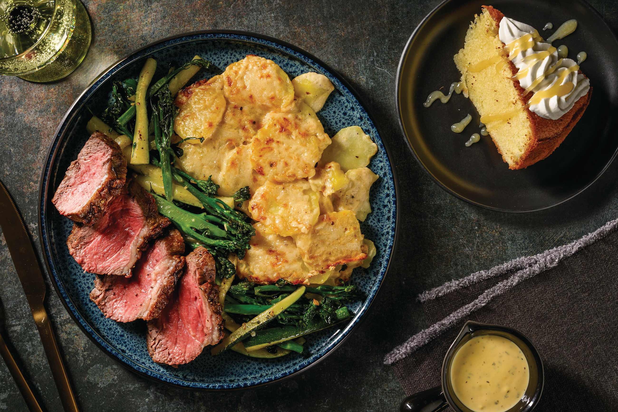 Peppered Lamb Rump & Dauphinoise Potatoes for Dinner