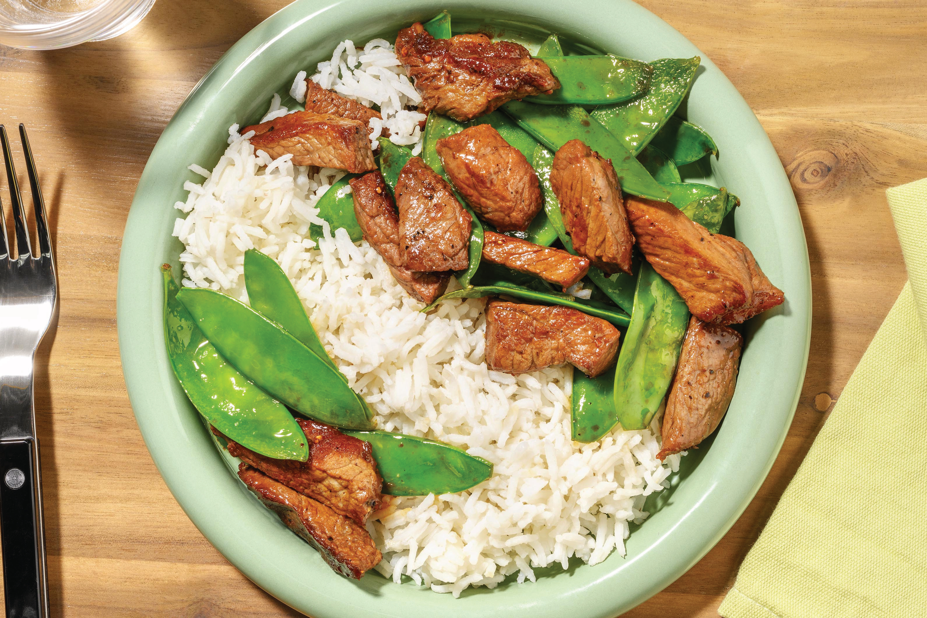 Teriyaki Plant-Based Mince & Pea Pod Stir-Fry