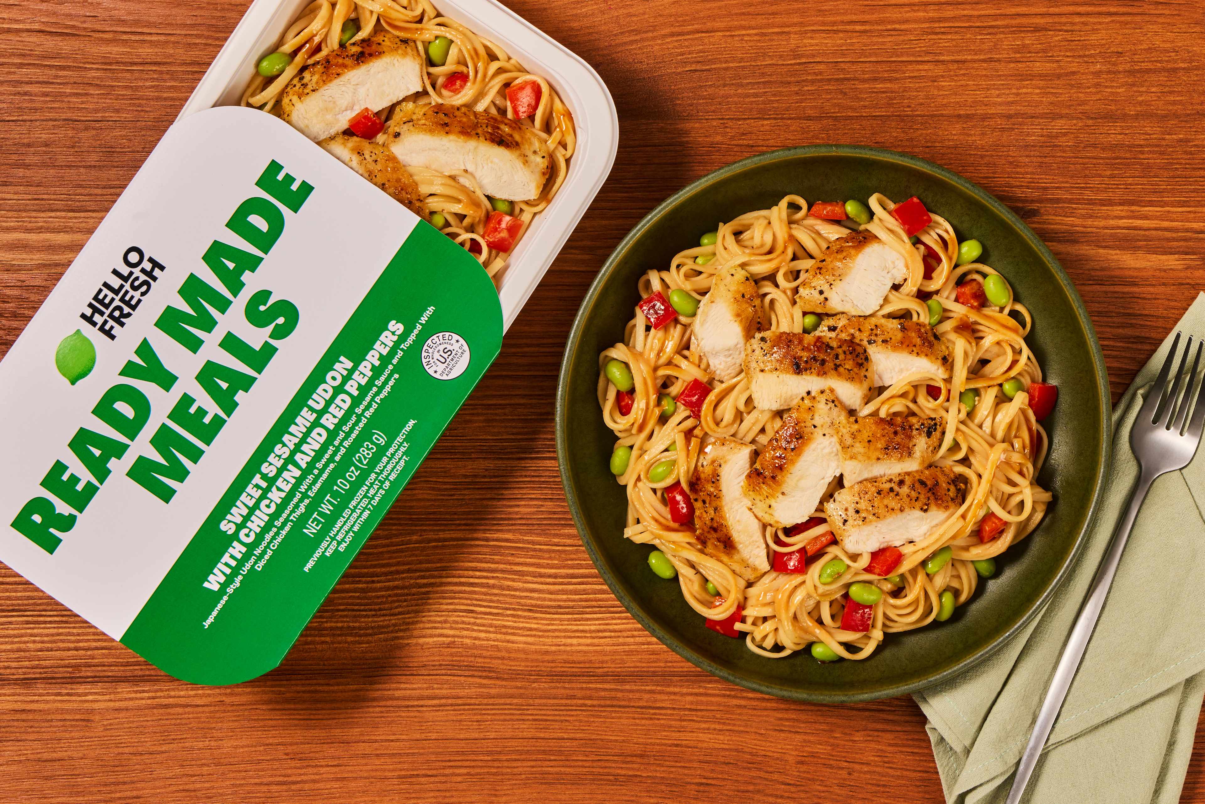 Sweet Sesame Udon with Chicken & Red Peppers