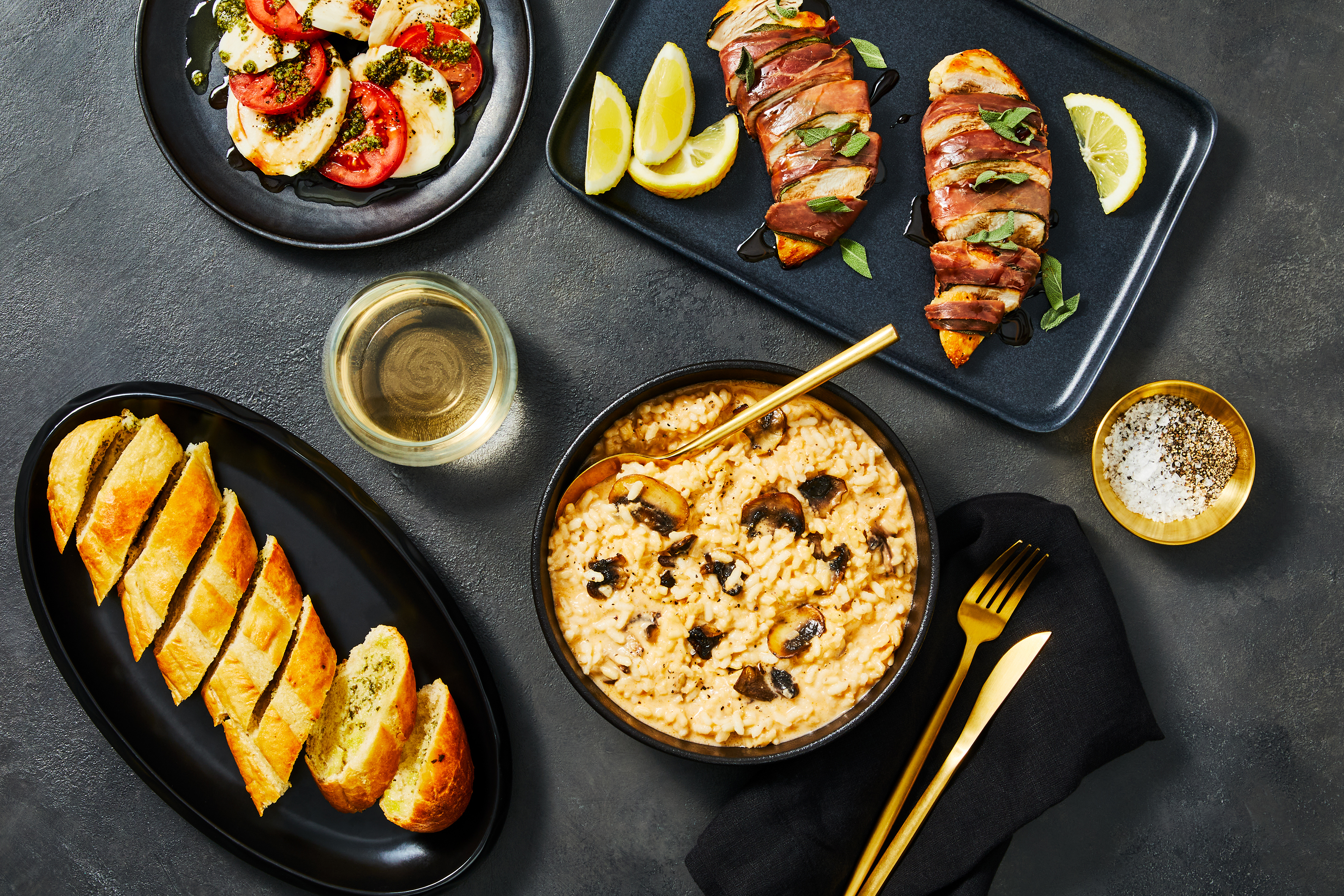 Chicken Saltimbocca with Truffle Risotto