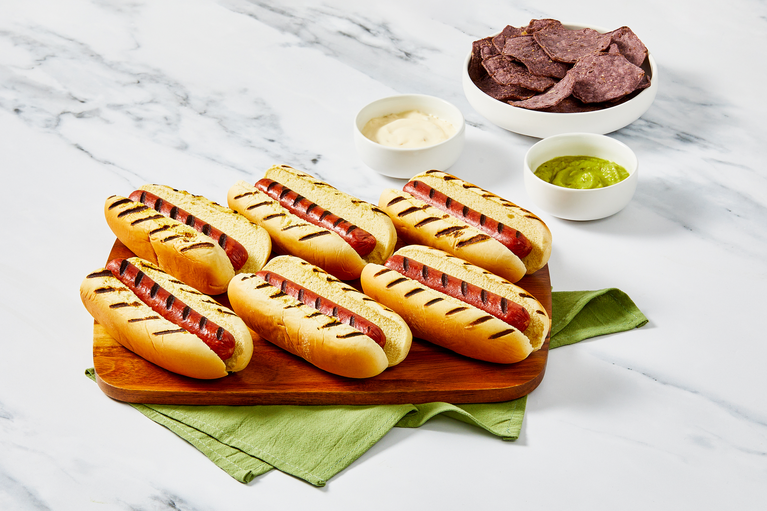 Grilled Hot Dogs with Queso & Guac