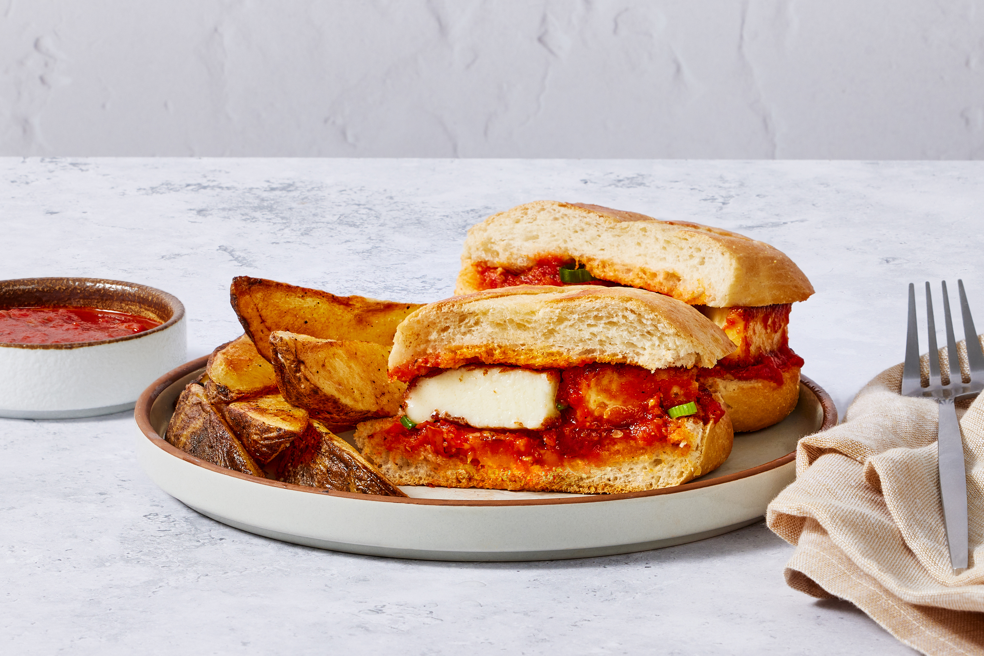 Charred Halloumi & Tomato Sandos
