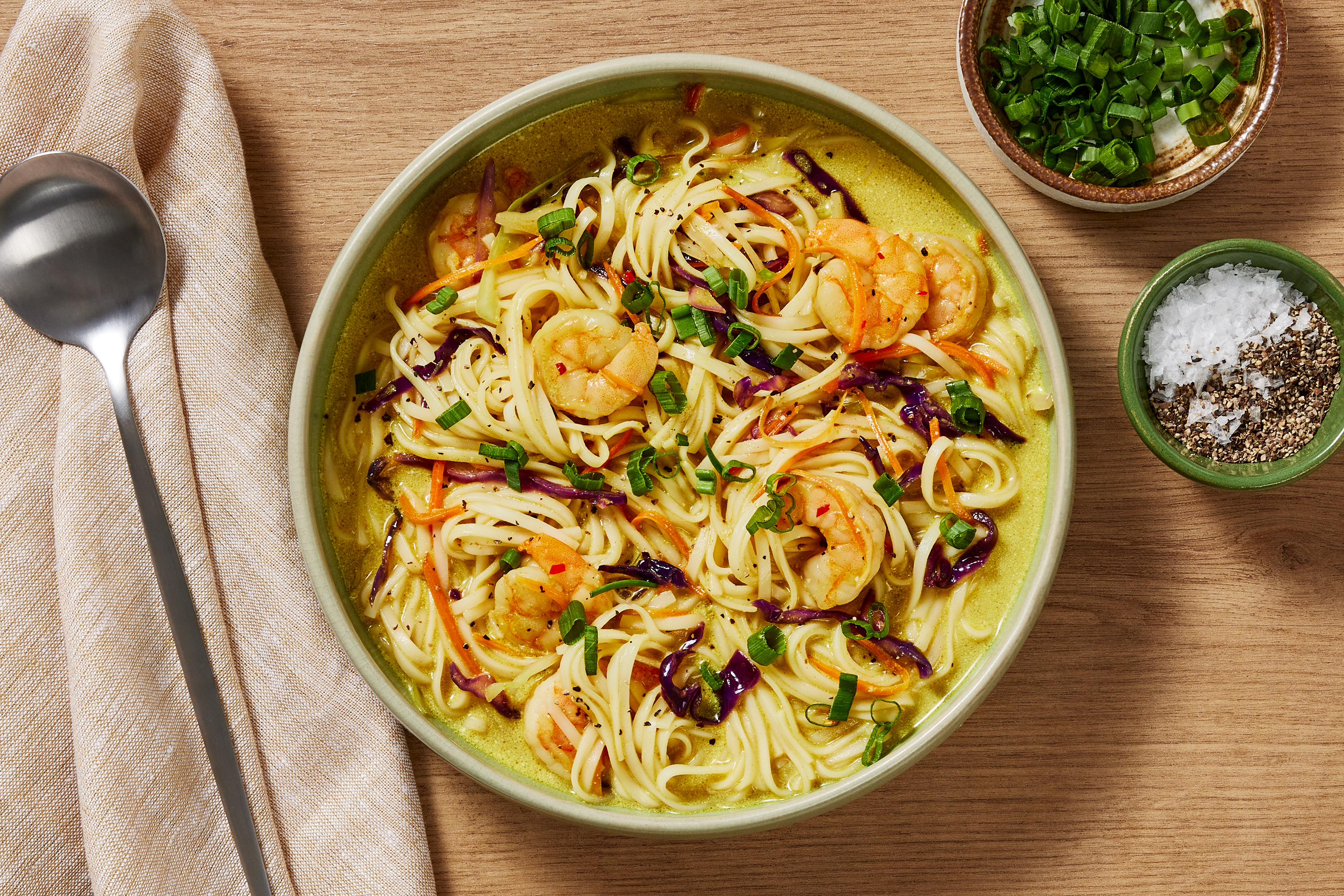 [PROTEIN DOUBLE SHRIMP] 20MM Cal Smart Spicy Coconut Curry Shrimp Noodle Soup with Cabbage