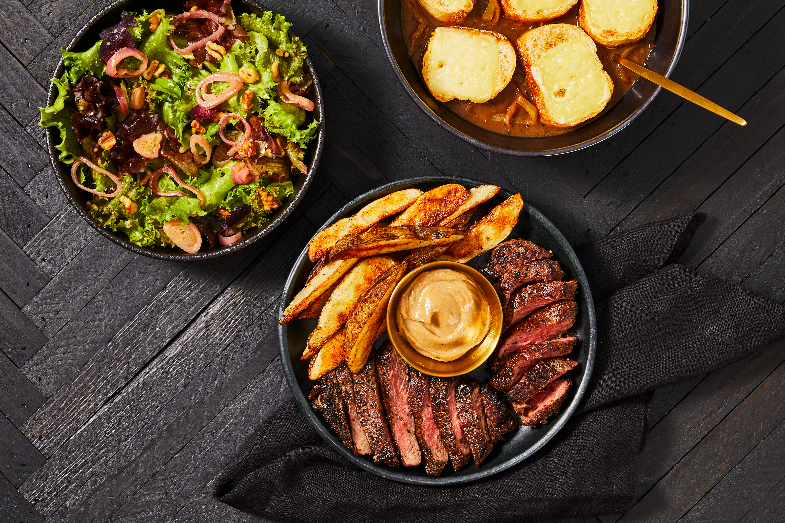 Steak Frites & French Onion Soup