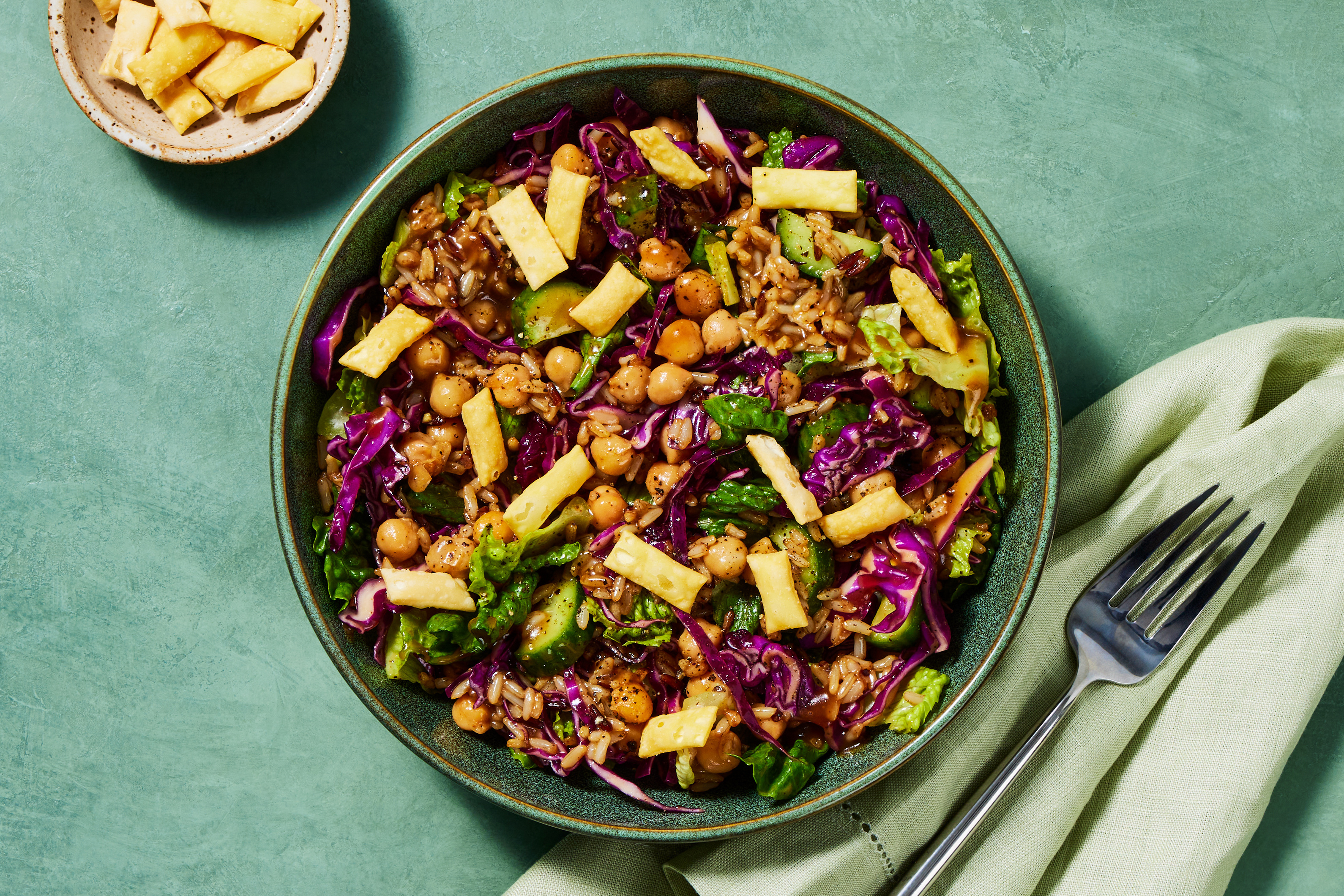 Warm Miso-Sesame Chickpea & Shrimp Salad