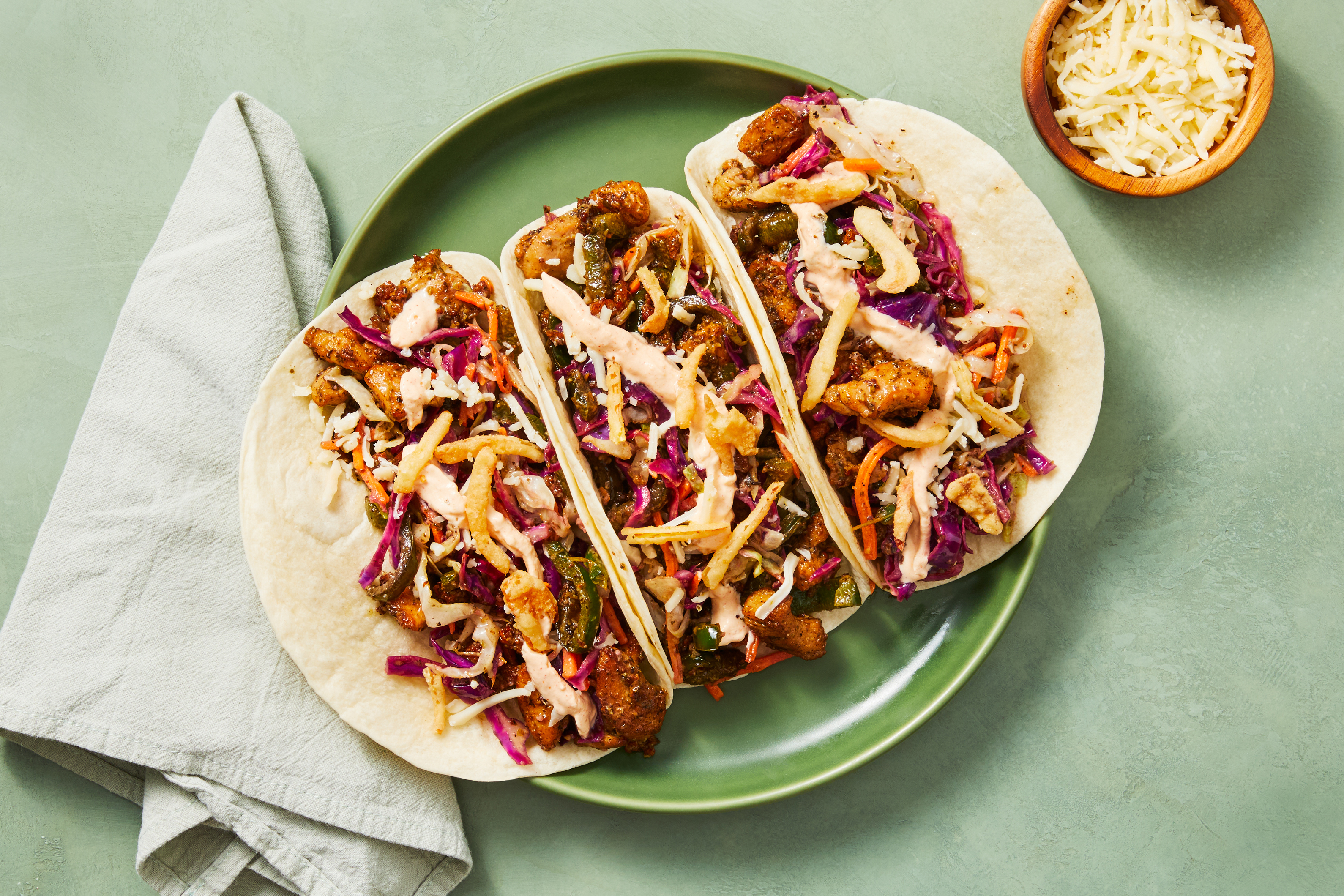 Citrus-Garlic Chicken & Pepper Tacos