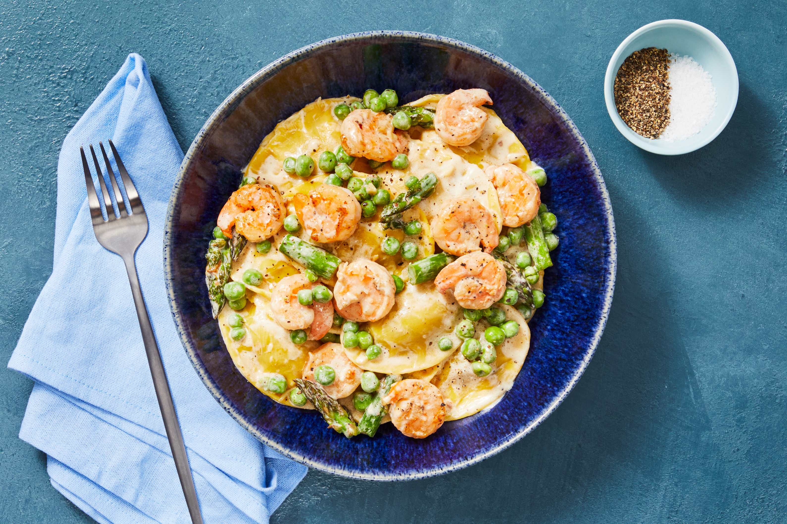Creamy Lemon-Garlic Shrimp & Ravioli