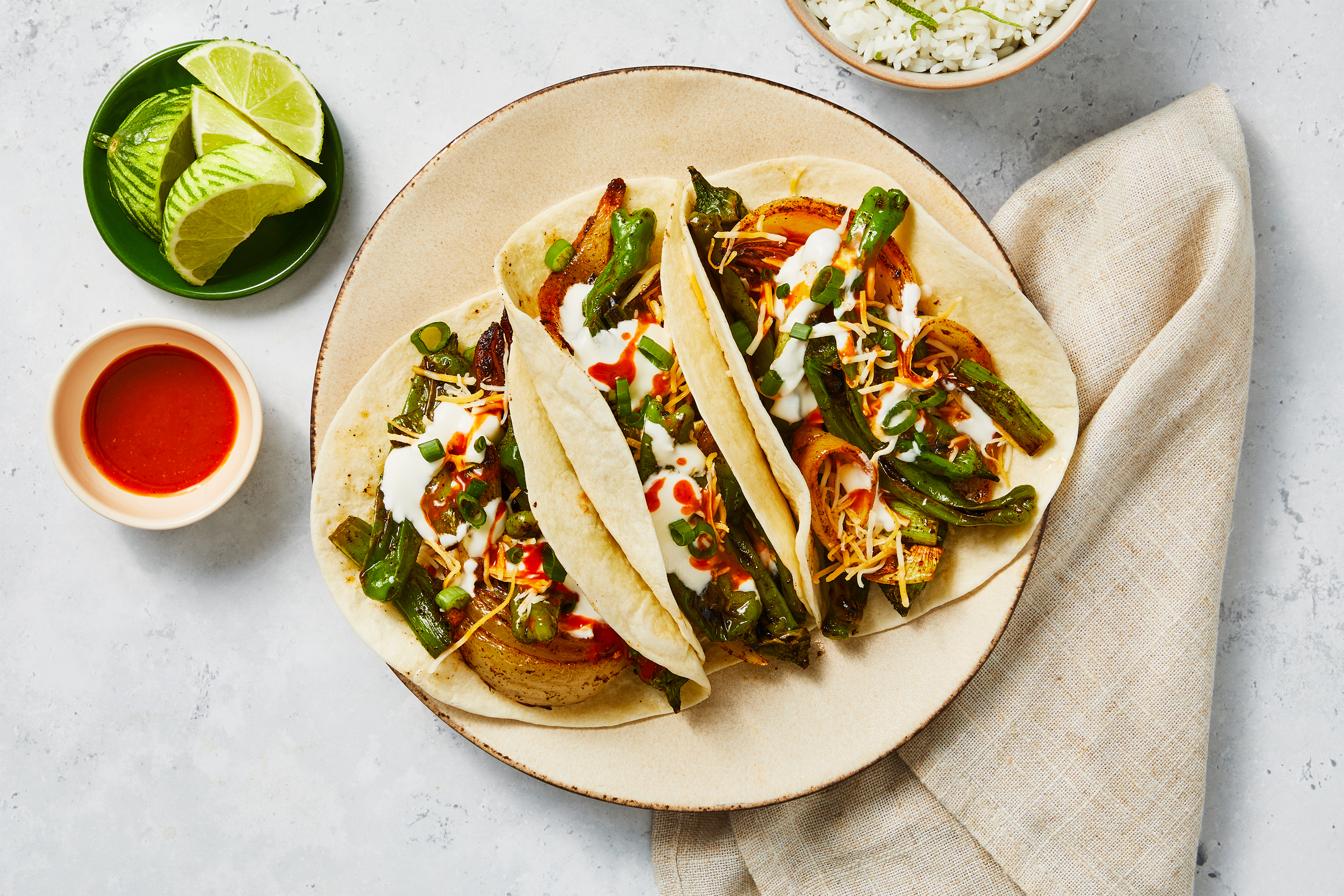 Cheesy Blistered Shishito Pepper Fajitas