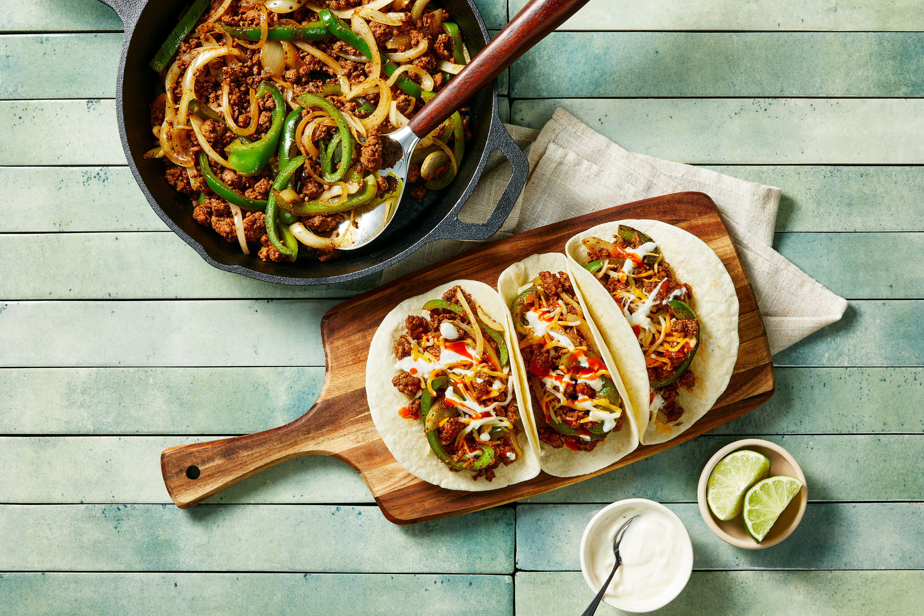 Ground Beef Skillet Fajitas