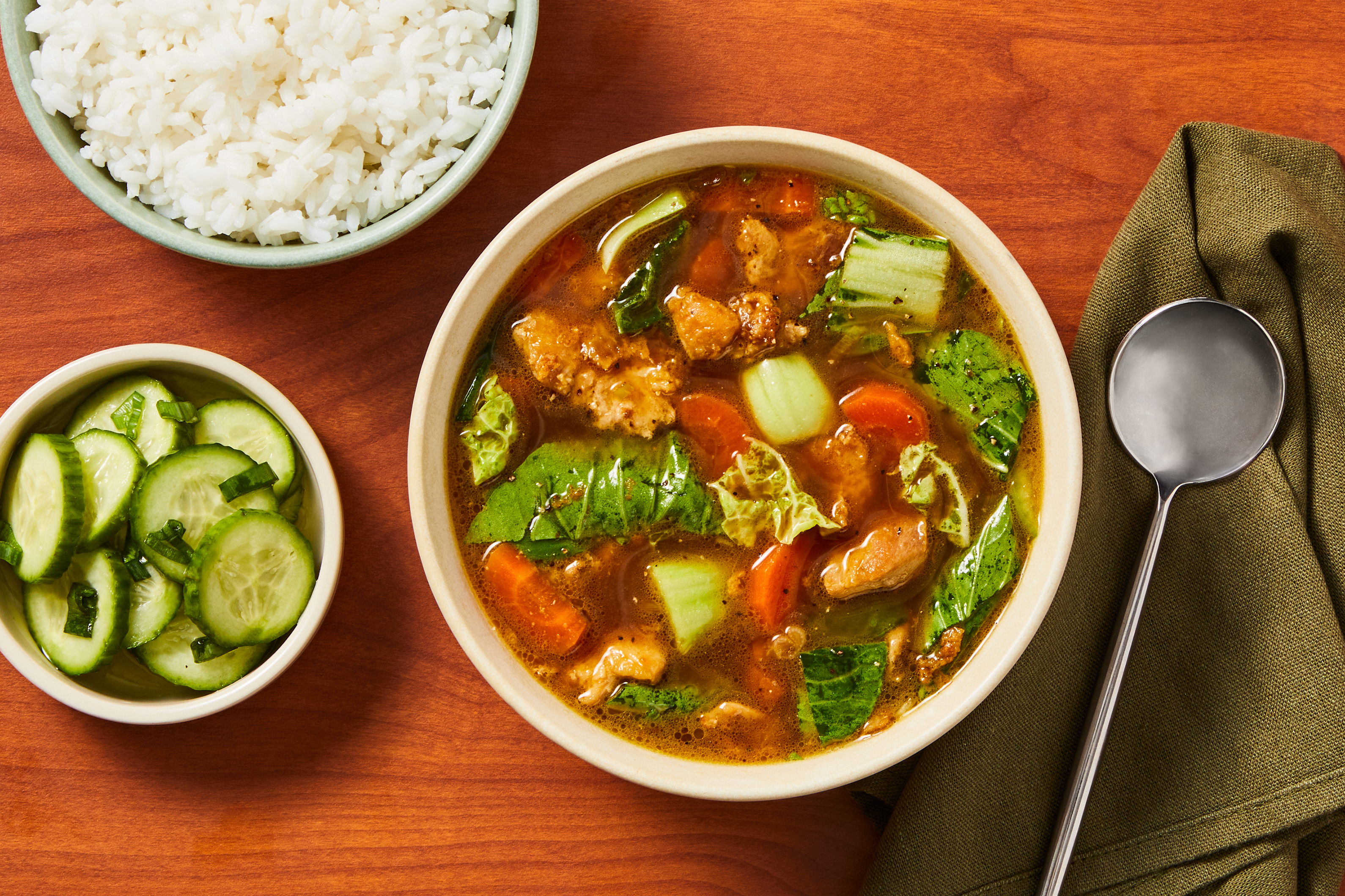 Shrimp & Bok Choy in a Soy Broth