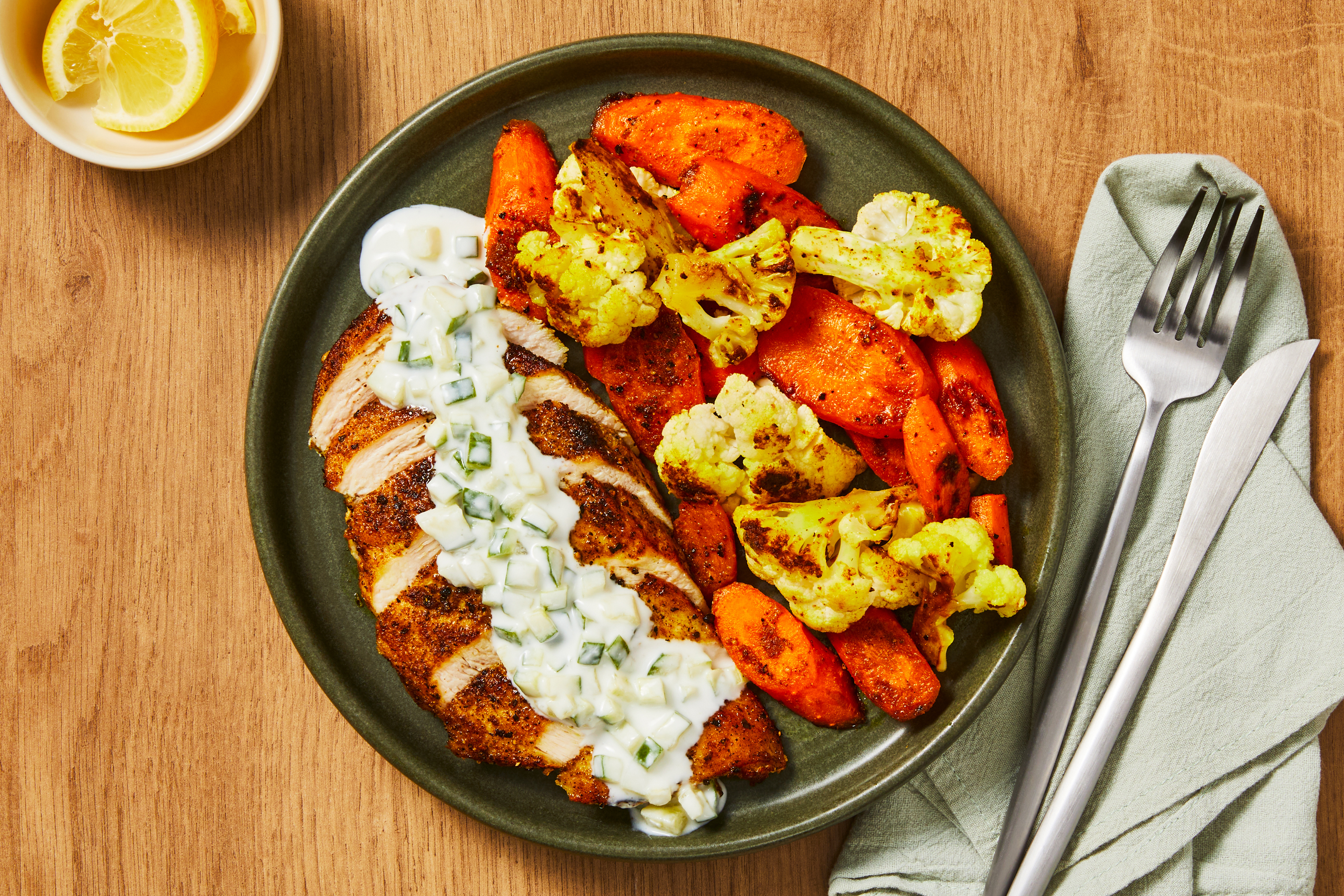 Masala-Spiced Chicken & Cucumber Raita