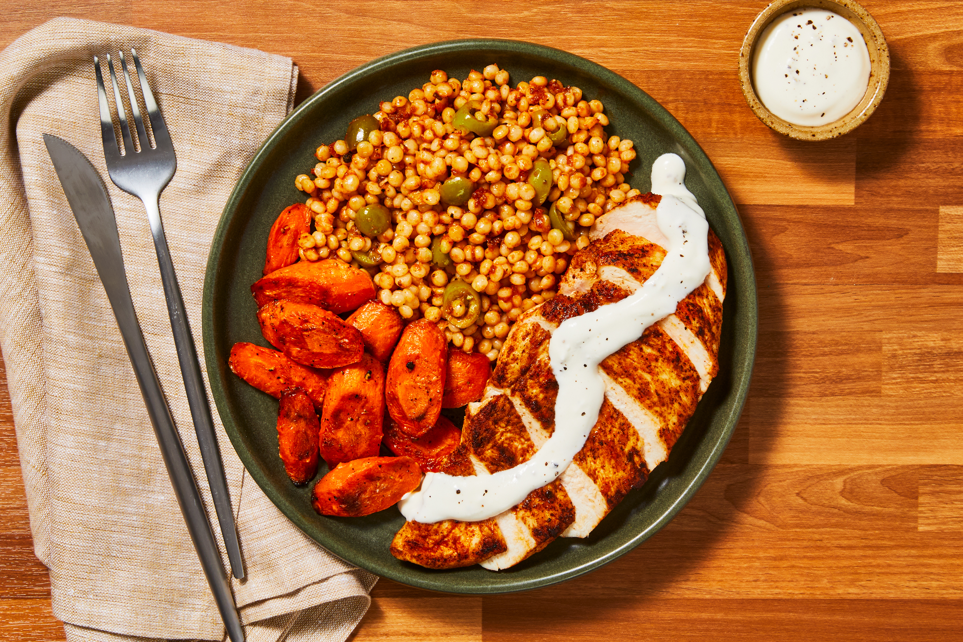 Paprika Chicken & Green Olive Couscous