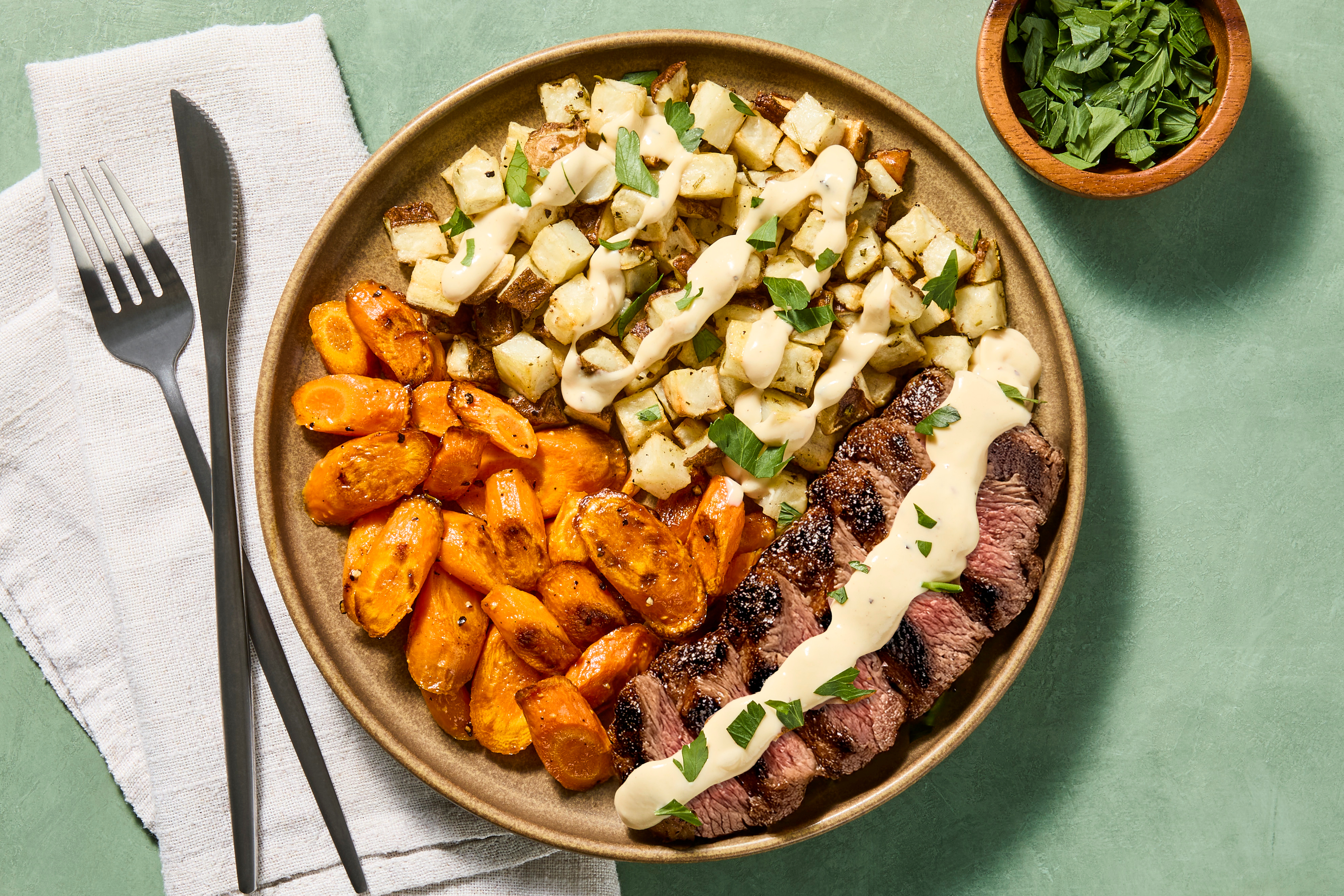German Bavette Steak with Creamy Dijon Sauce