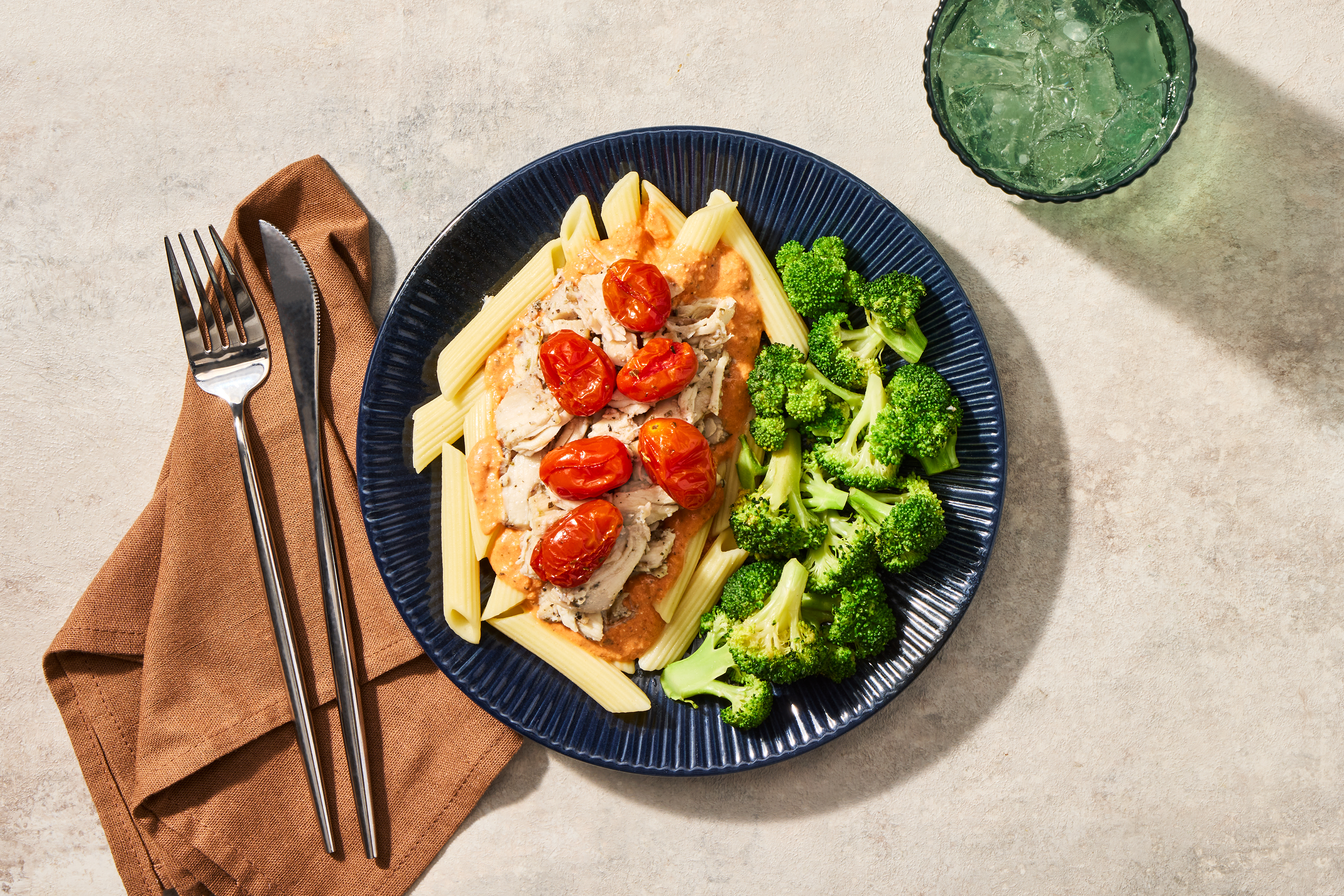 Herbed Greek Chicken & Tomato Penne